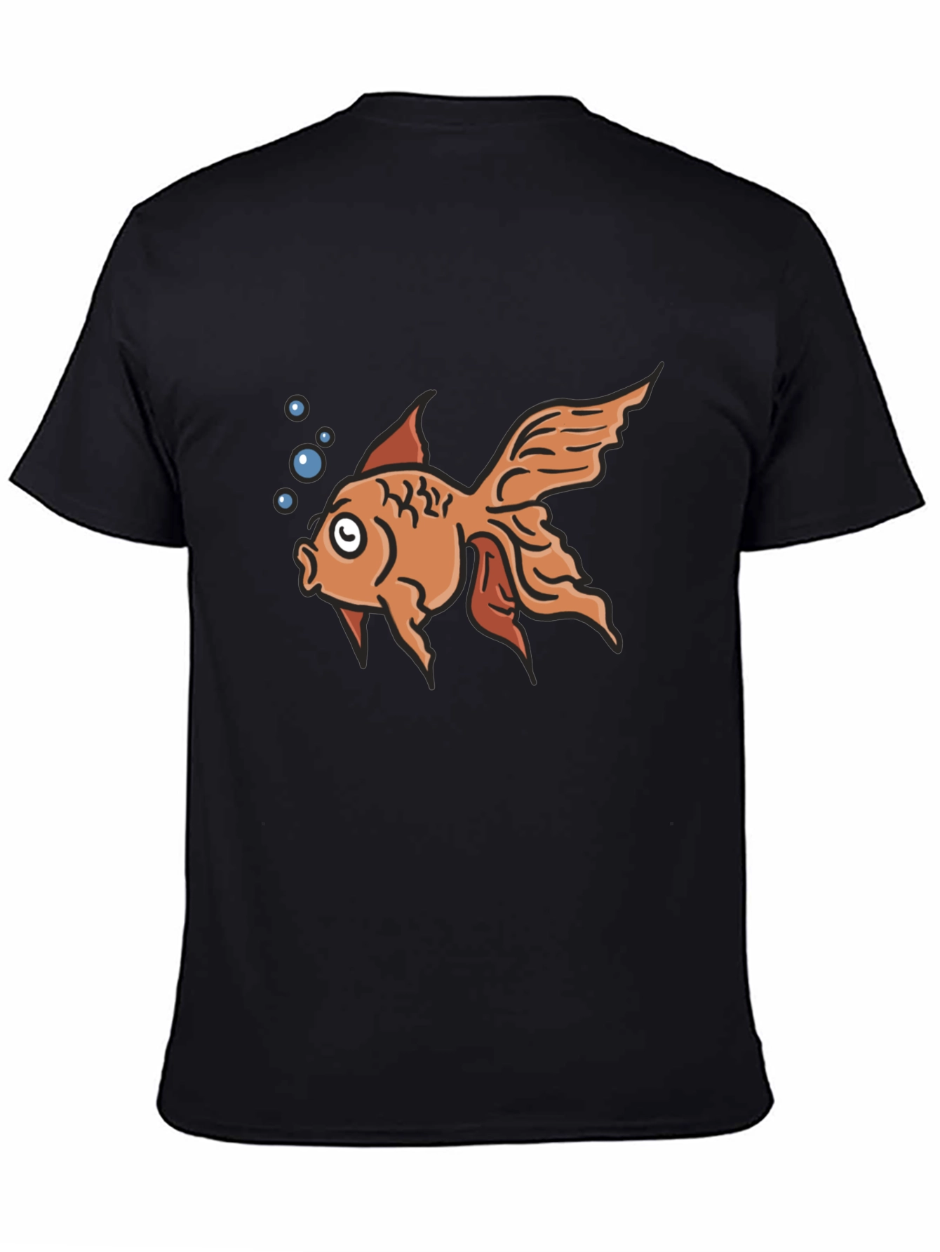 Black Goldfish Graphic T-Shirt - Black Cotton Tee view 4