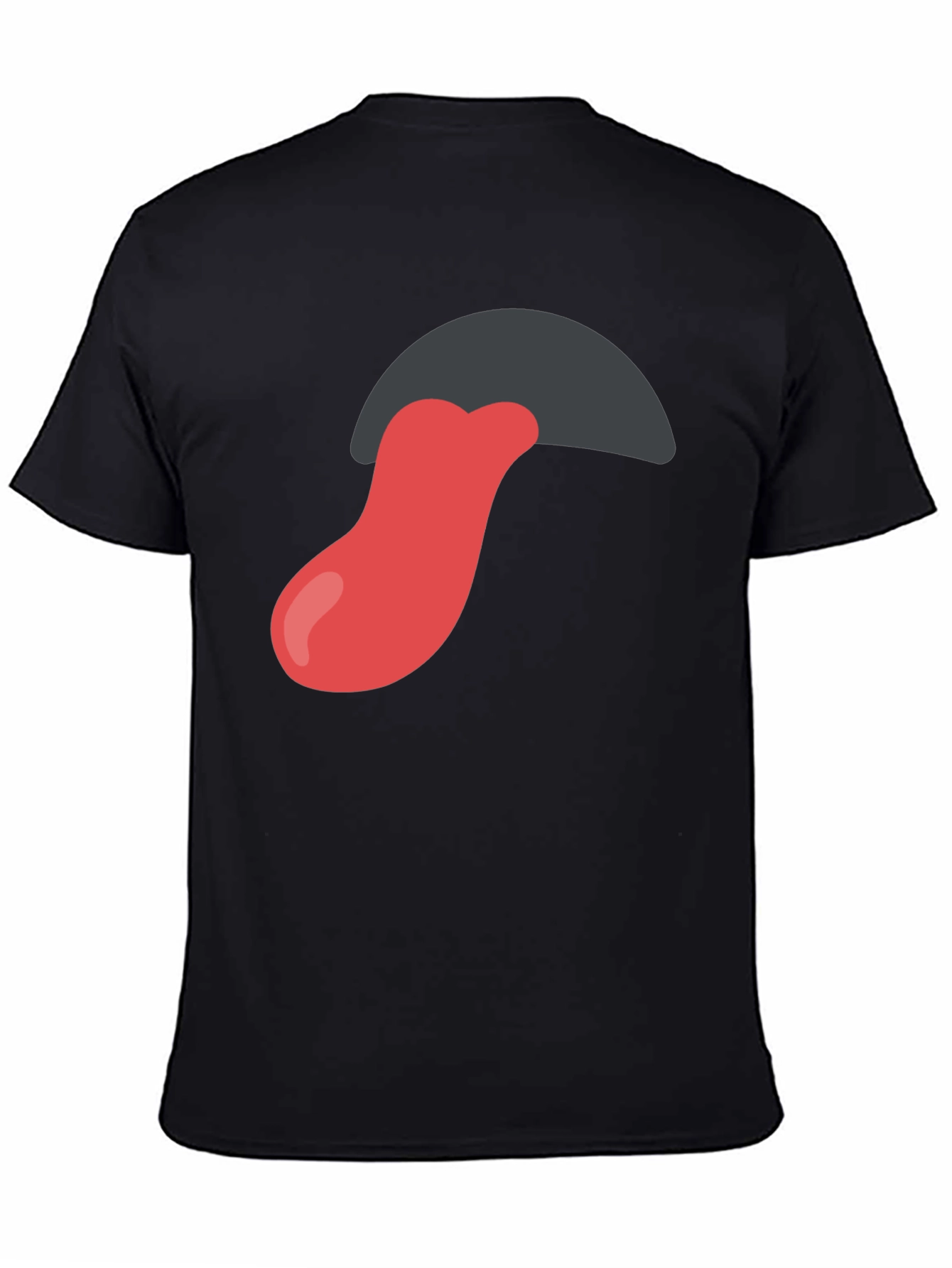 Black Tongue Out Graphic Tee - Black Cotton Blend Shirt view 4