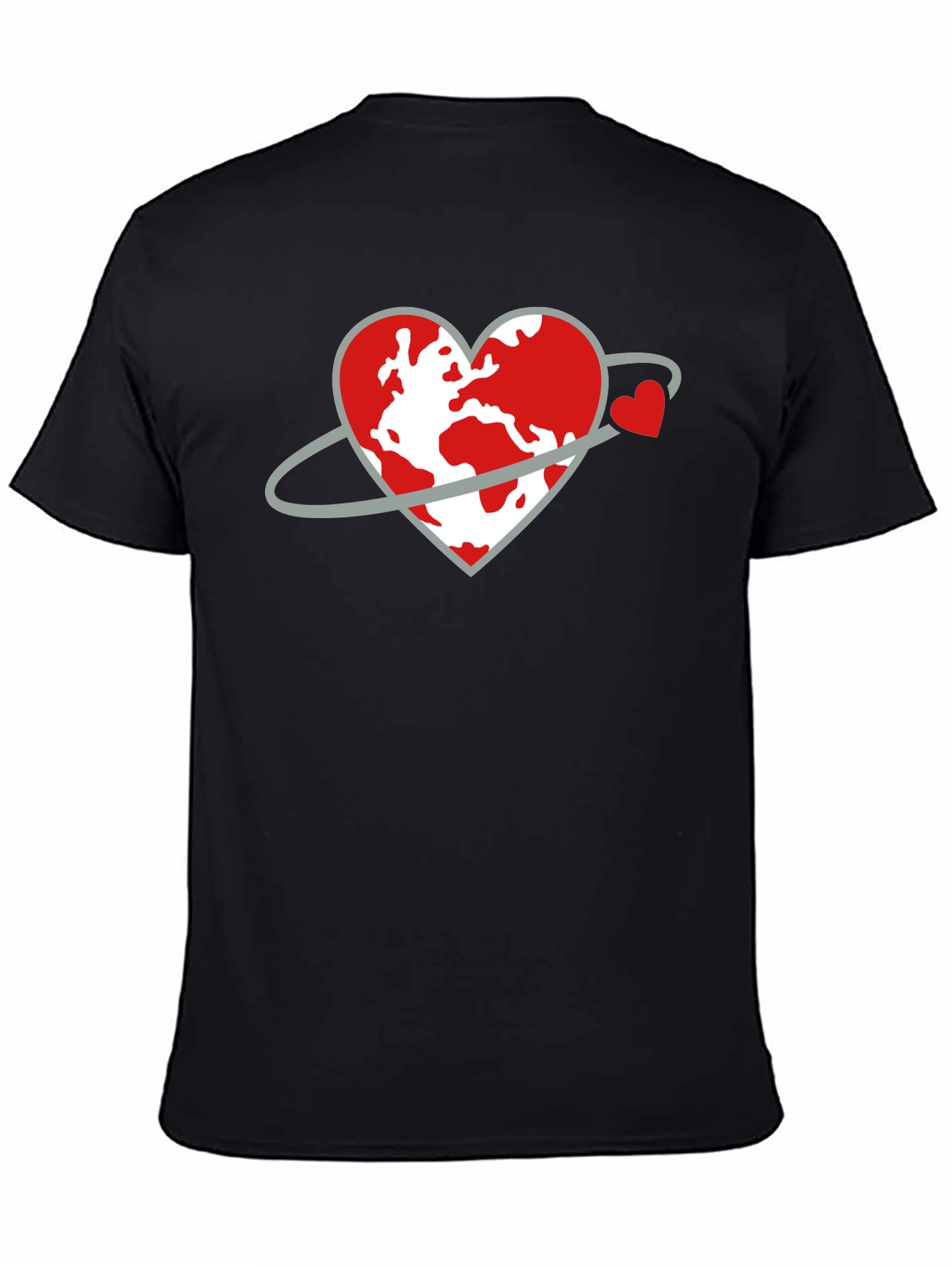 Black Heart Planet Graphic Tee - Love Our World Shirt view 4