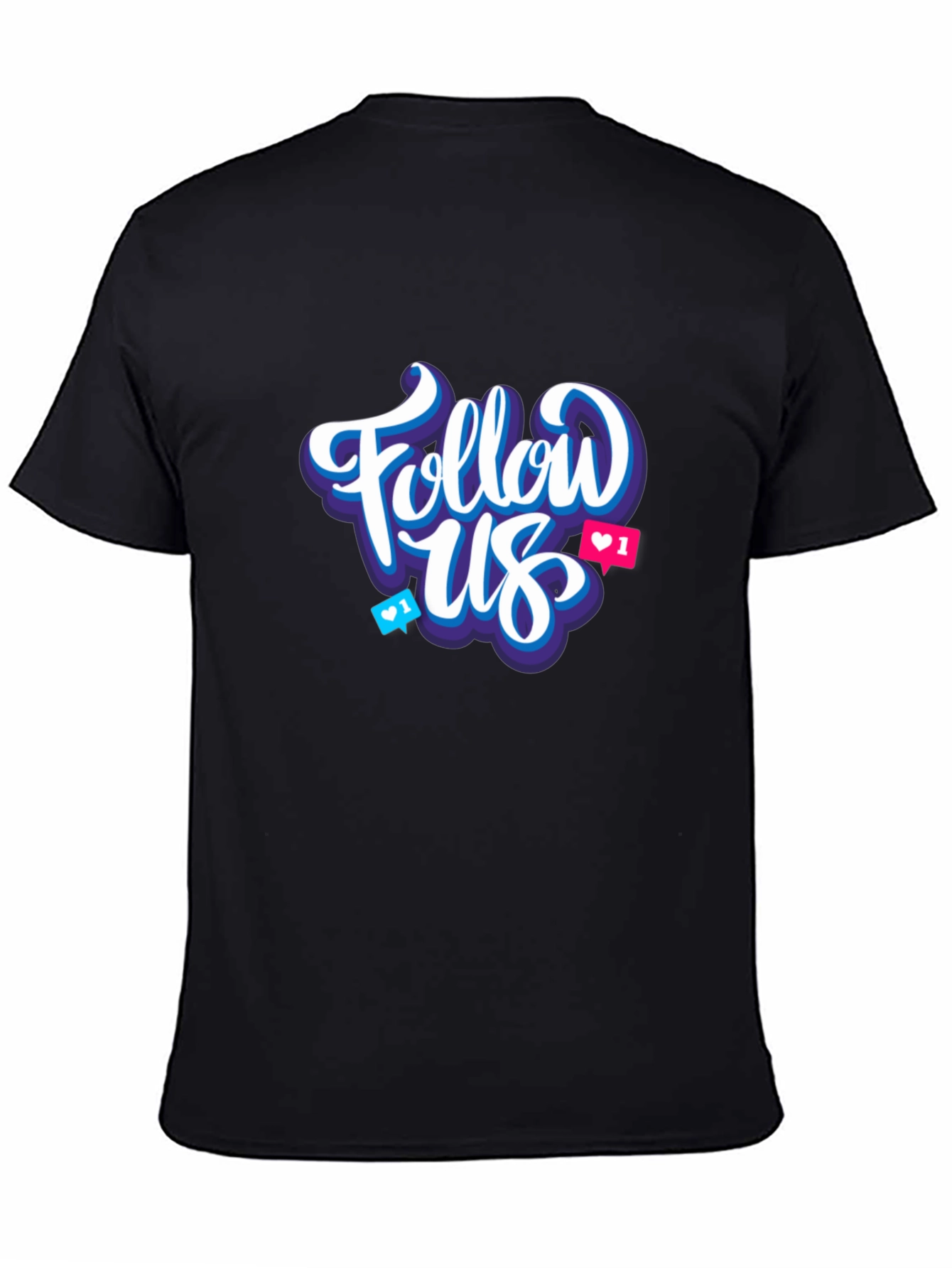 Black Follow Us Graphic T-Shirt view 4