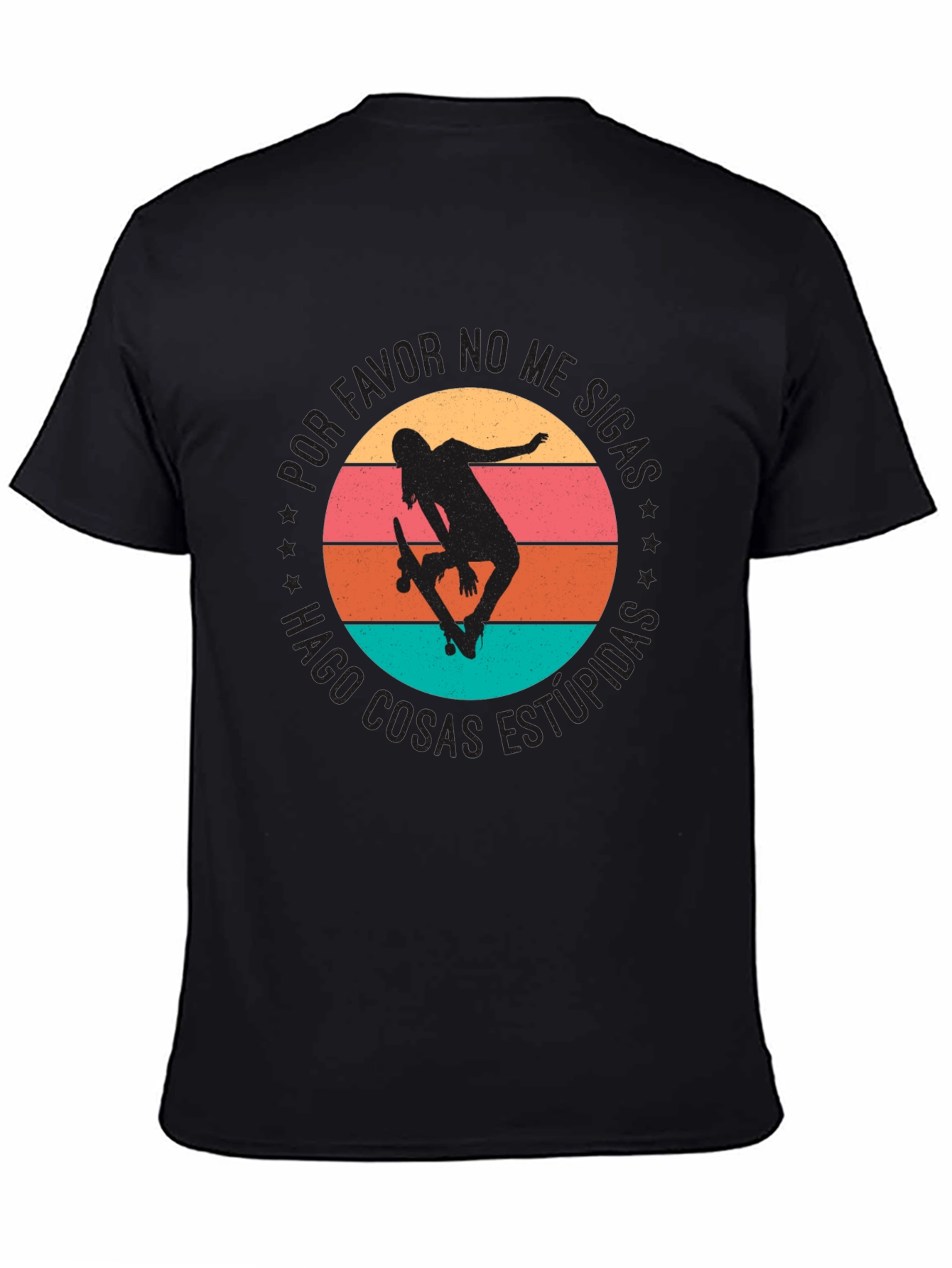 Black Skateboarder Tee - Por Favor No Me Sigas view 4