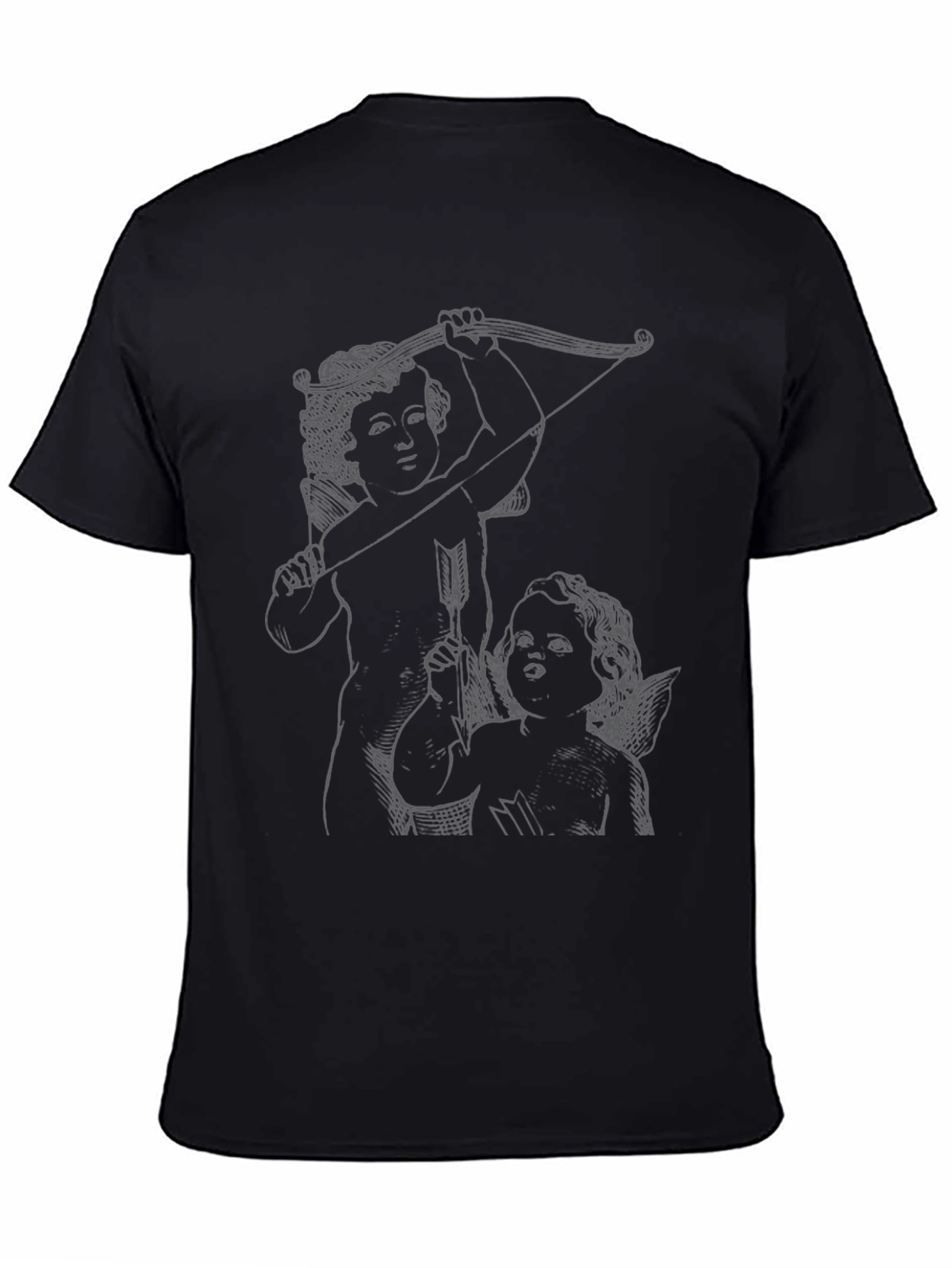 Black Cupid Graphic Print T-Shirt view 4