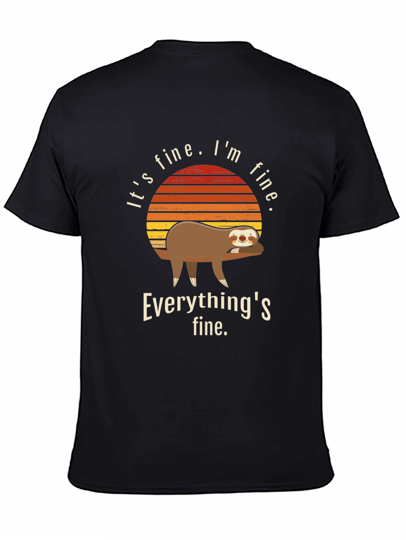 Black It's Fine Sloth Graphic Tee - Black Cotton Comfort view 4