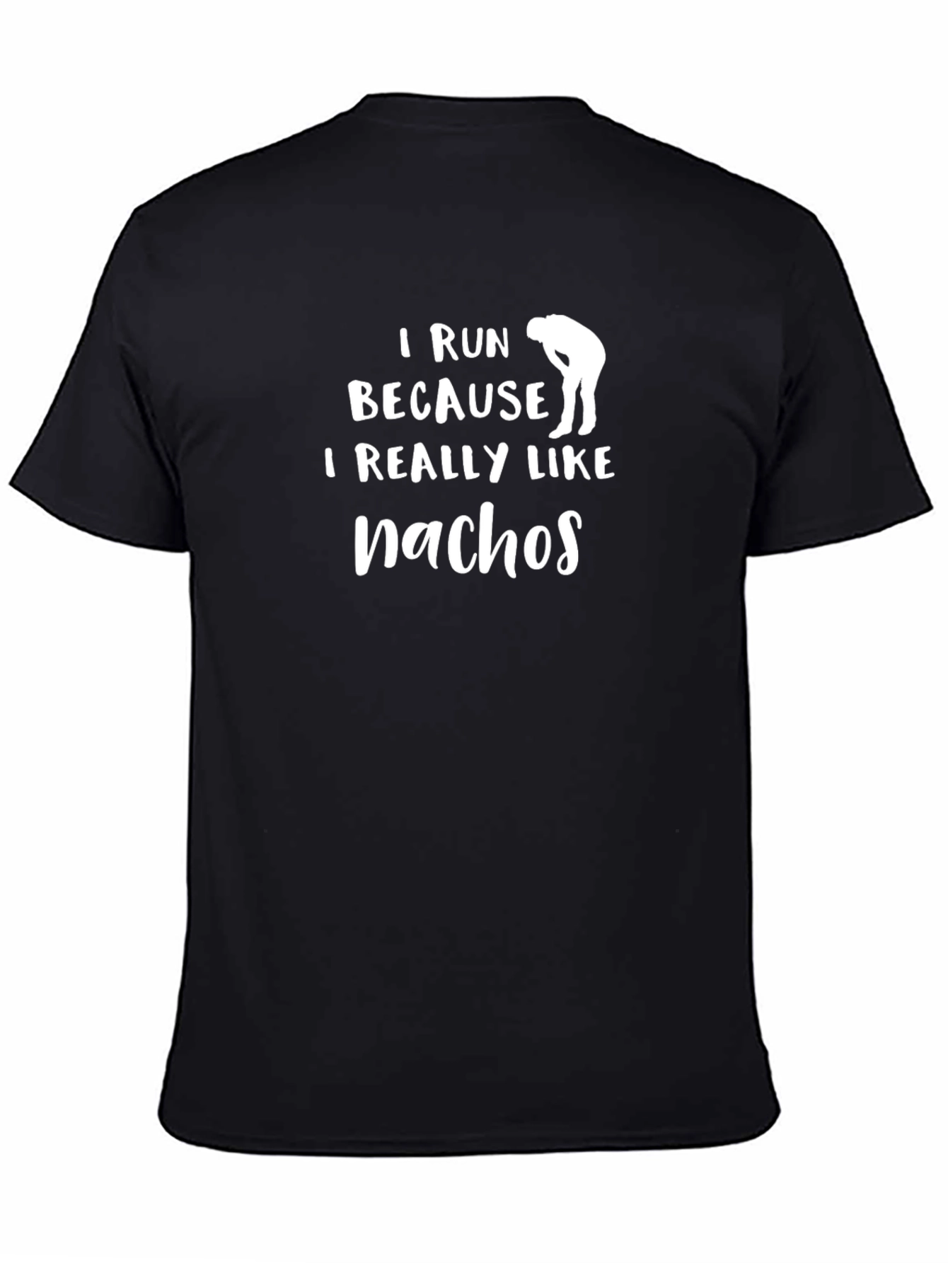 Black Funny Nacho Lover Running T-Shirt view 4