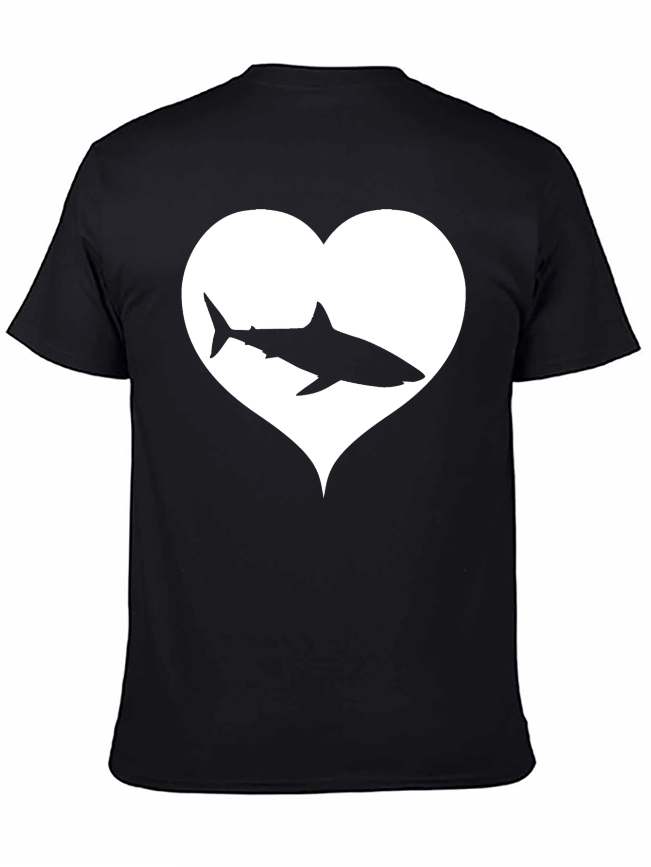 Black Shark Heart Graphic Tee - Black view 4