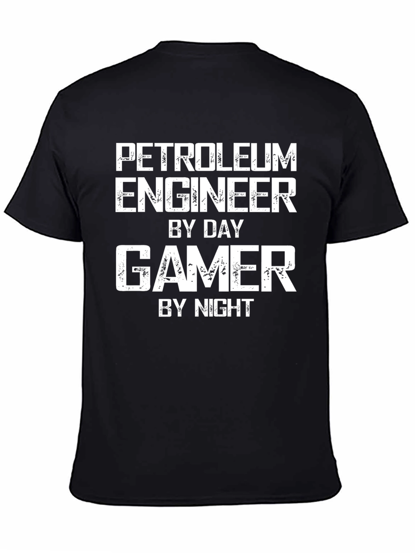 Black Petroleum Engineer Gamer T-Shirt - Funny Gift view 4