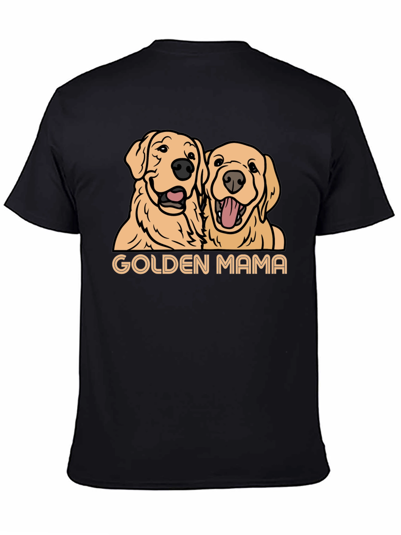 Black Golden Mama Dog T-Shirt - Black view 4