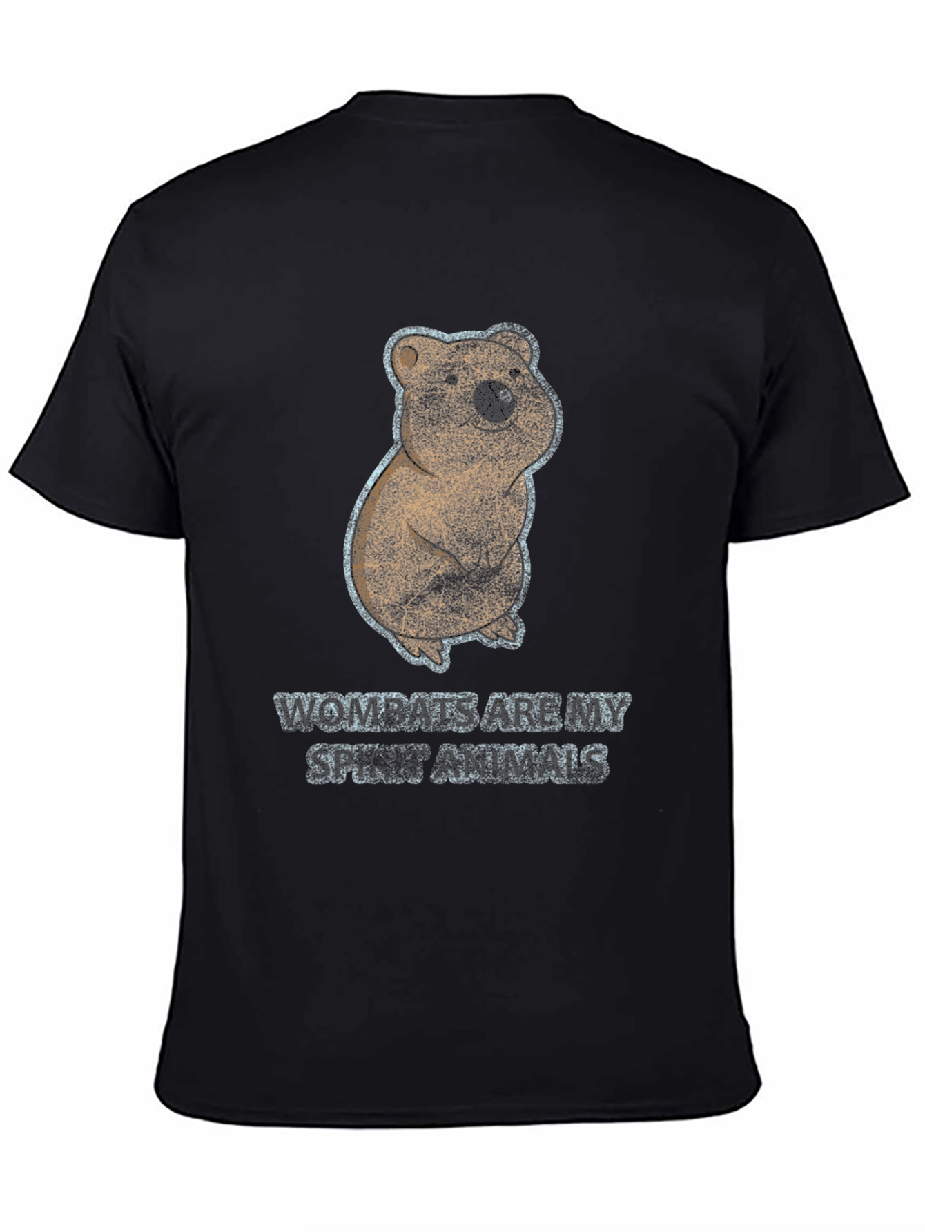 Black Wombats Are My Spirit Animals Graphic T-Shirt view 4