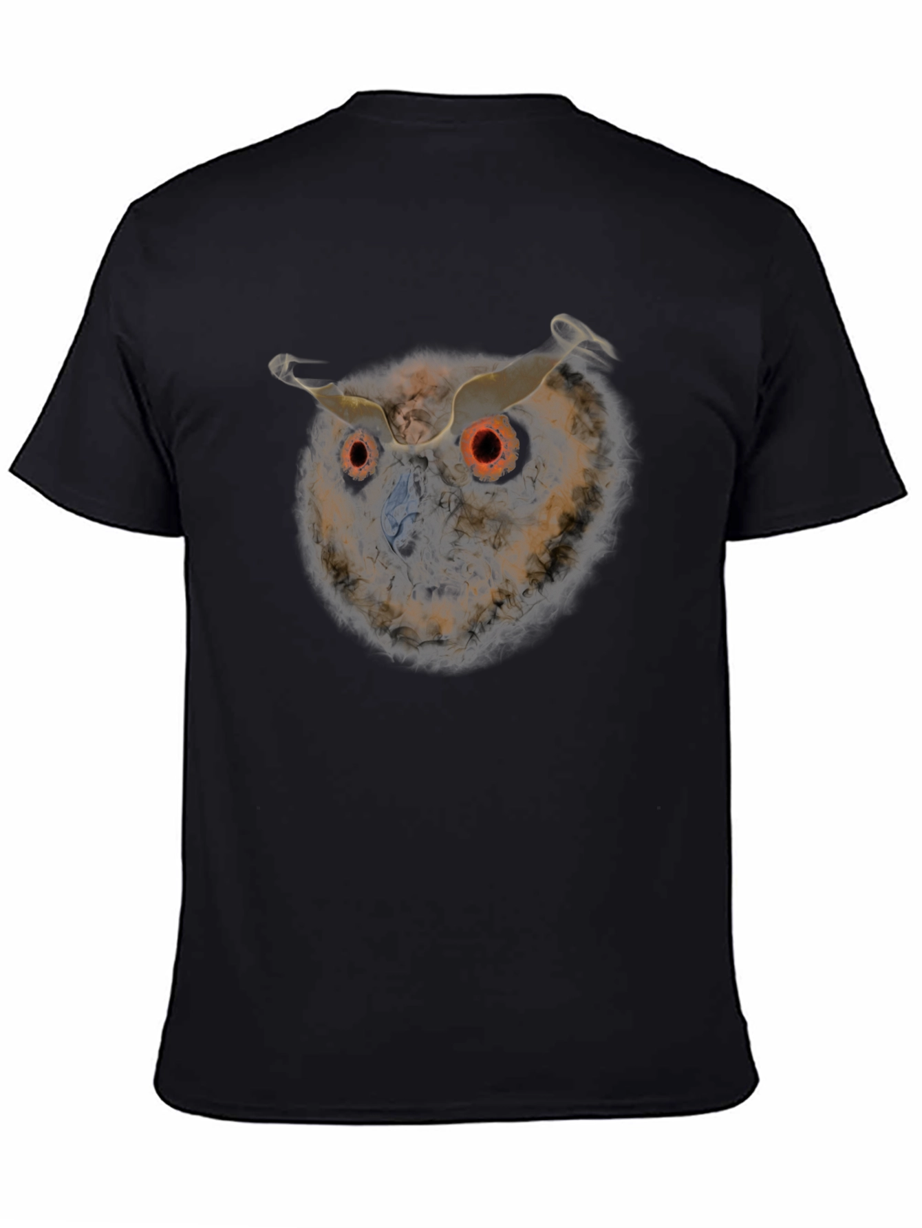 Black Men's Black Owl Graphic T-Shirt view 4