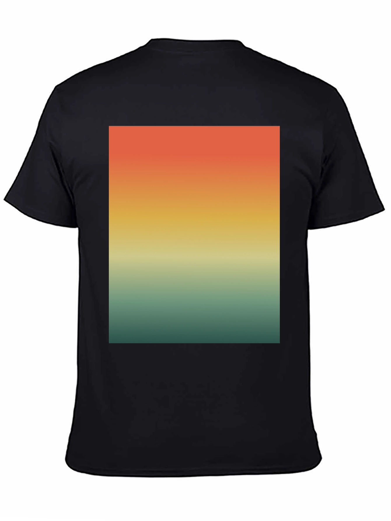 Black Retro Sunset Gradient T-Shirt - Casual Wear view 4