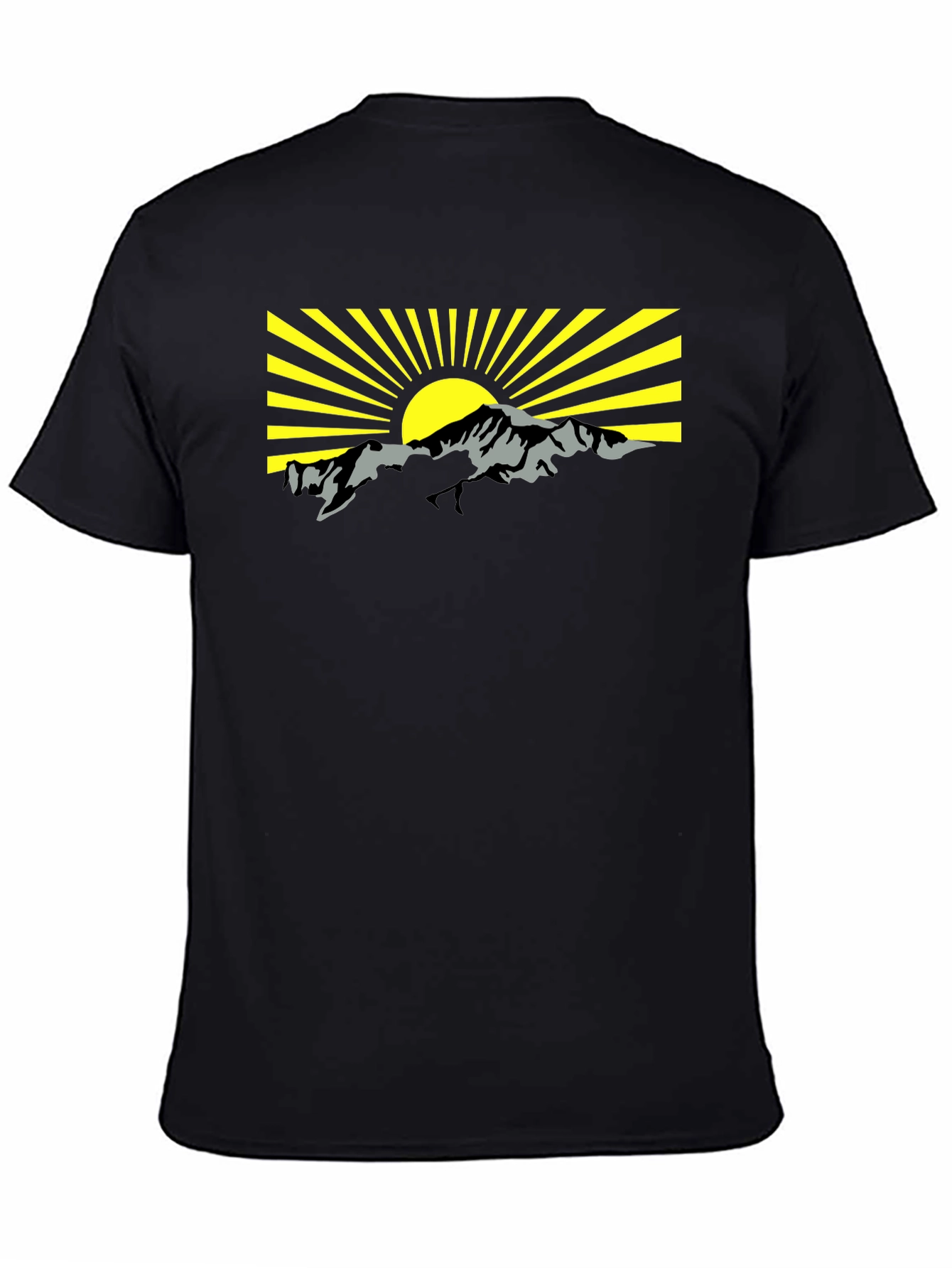 Black Mountain Sunrise Graphic Tee - Black Cotton T-Shirt view 4