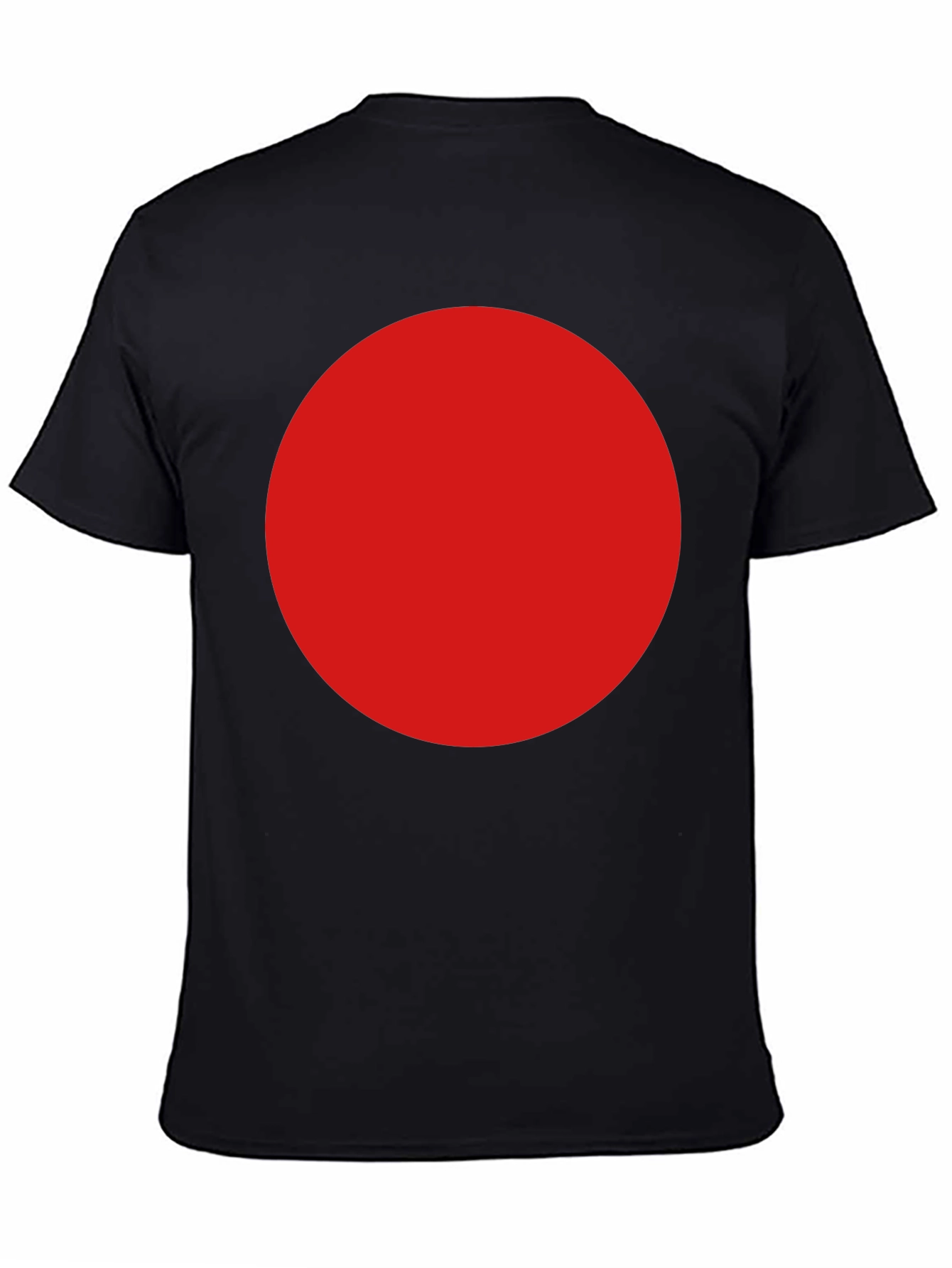 Black Bold Red Circle Graphic Black T-Shirt view 4