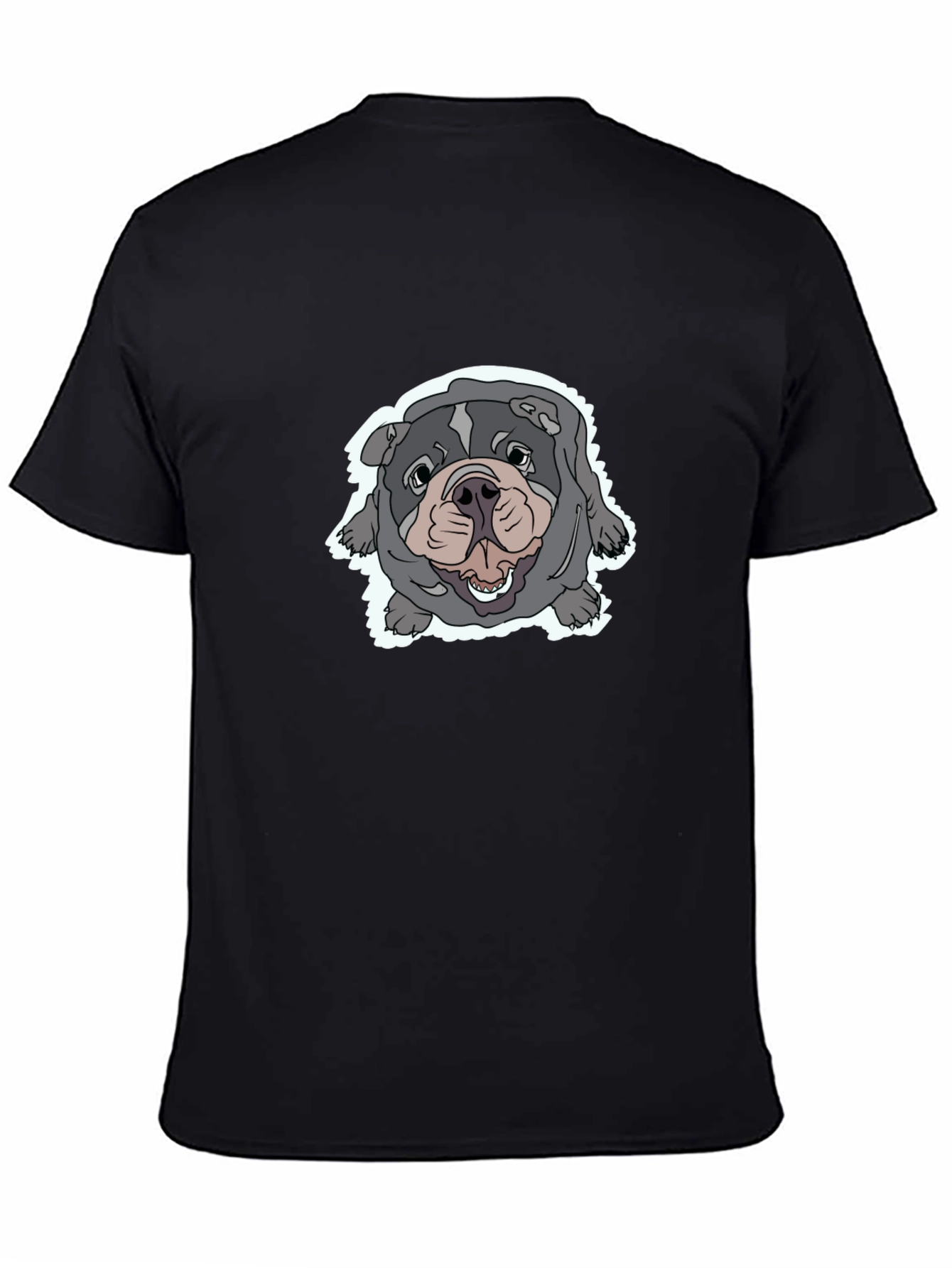 Black Bulldog Graphic Tee - Comfortable Black T-Shirt view 4