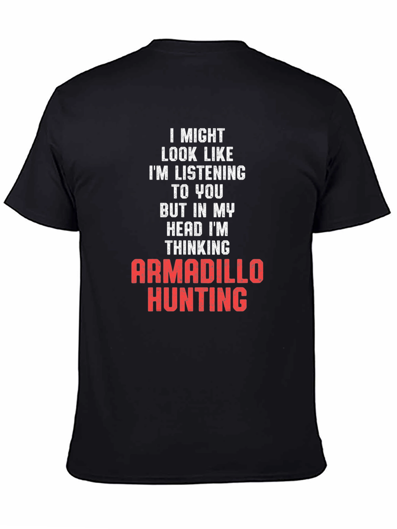 Black Armadillo Hunting T-Shirt - Funny Novelty Tee view 4