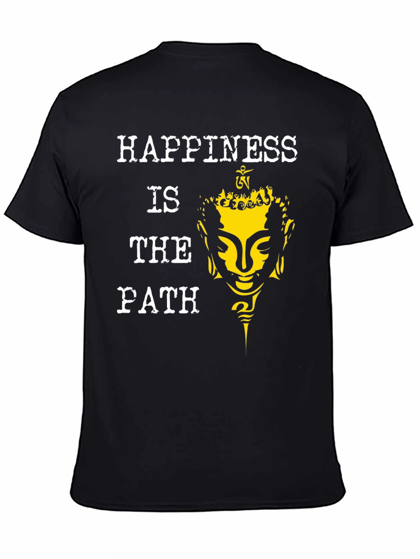 Black Happiness Is The Path Buddha Graphic Tee view 4