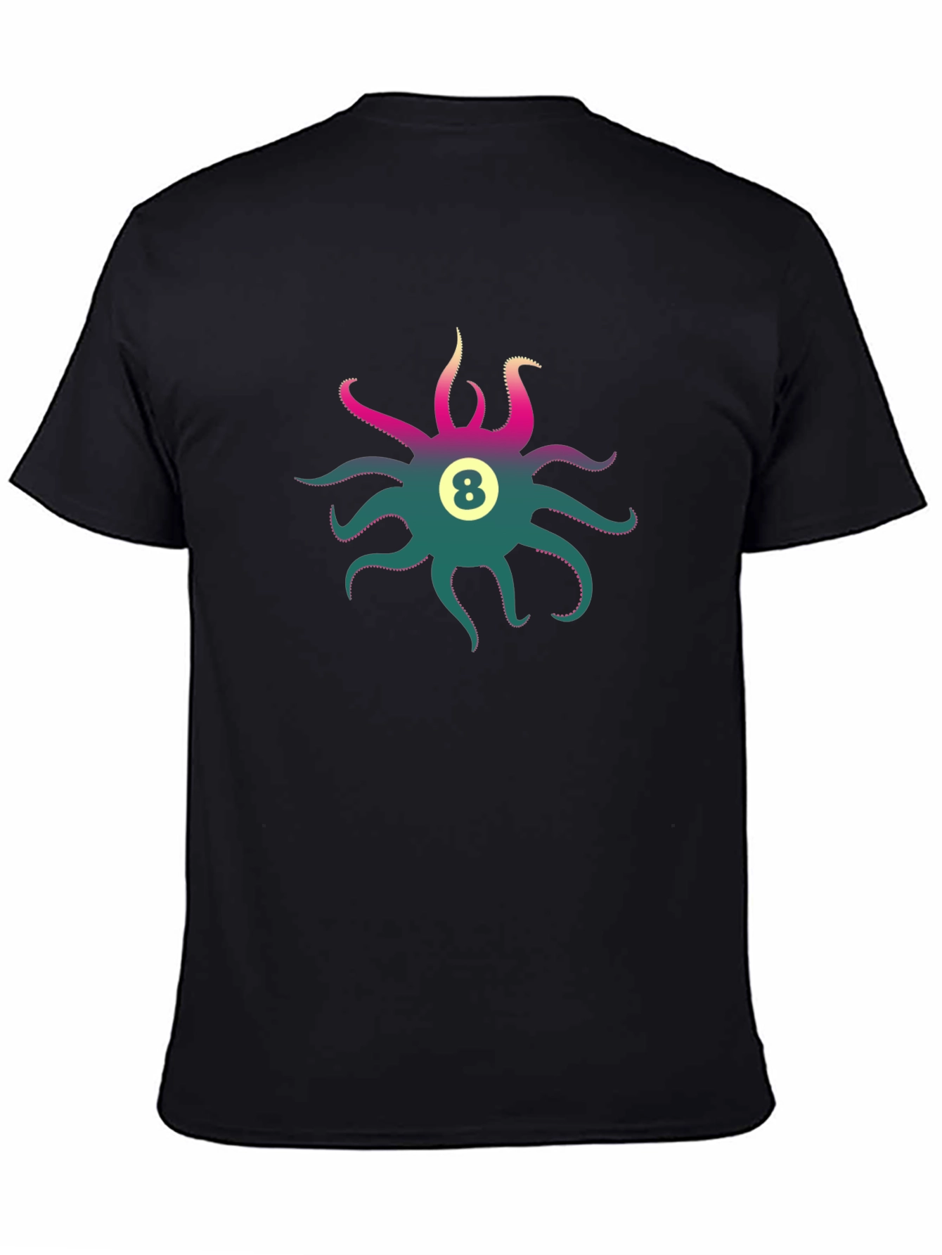 Black Octopus 8 Ball Graphic Tee - Cool Casual Style view 4