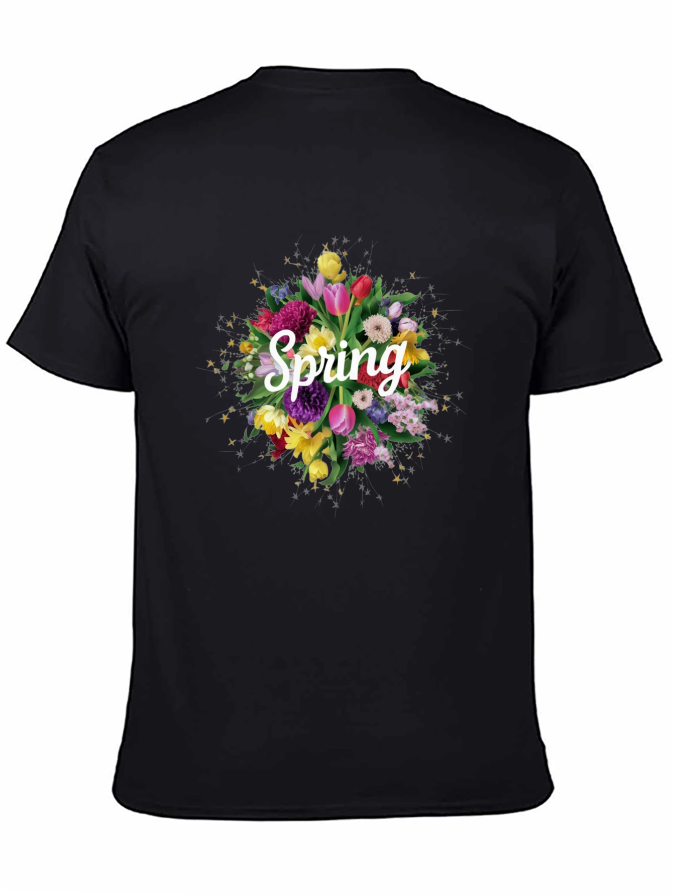 Black Floral Spring T-Shirt - Black view 4