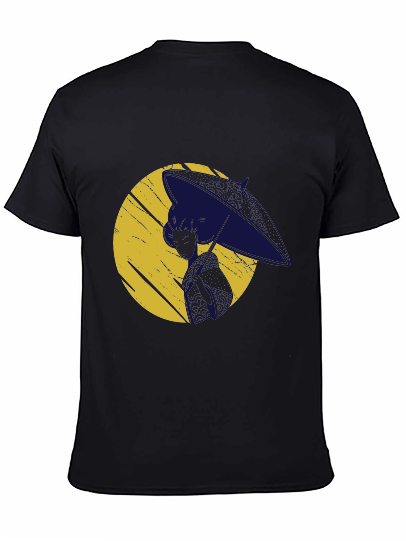 Black Stylish Graphic Print Tee - Moon Silhouette view 4