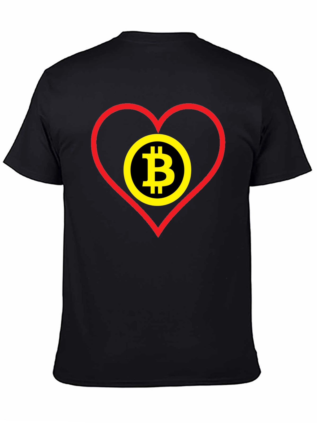 Black Bitcoin Heart Graphic Tee - Crypto Lover Gift view 4
