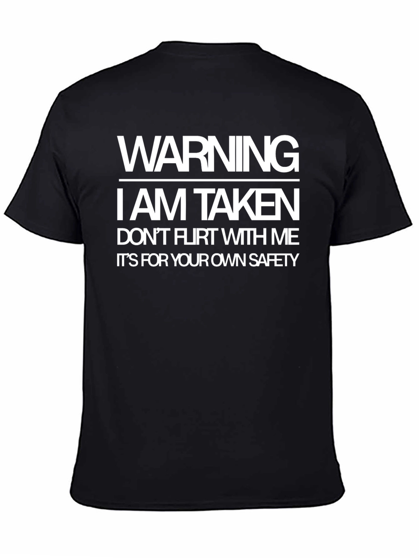 Black Warning I Am Taken Graphic T-Shirt view 4