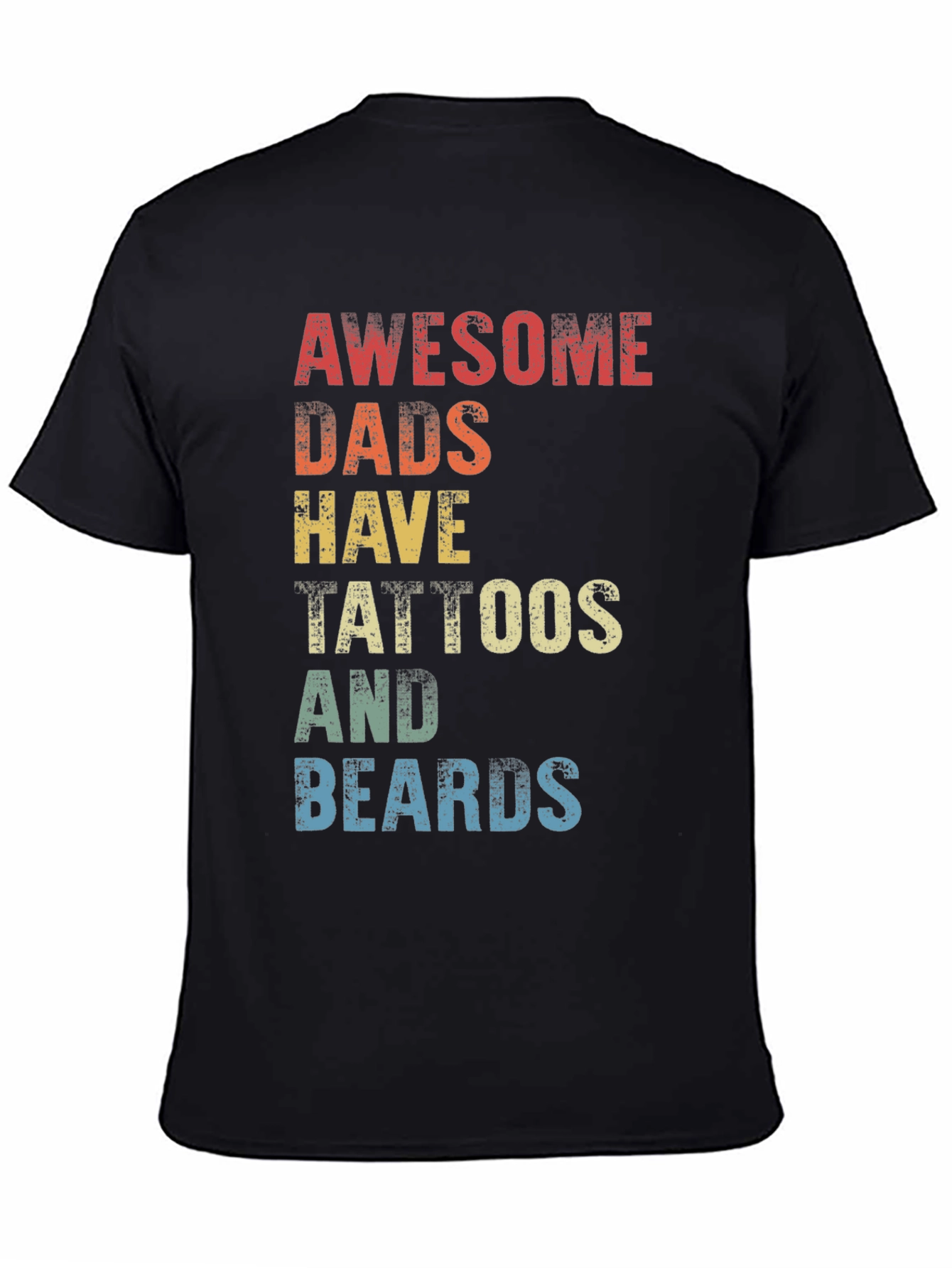 Black Awesome Dads Tattoos & Beards Graphic Tee view 4