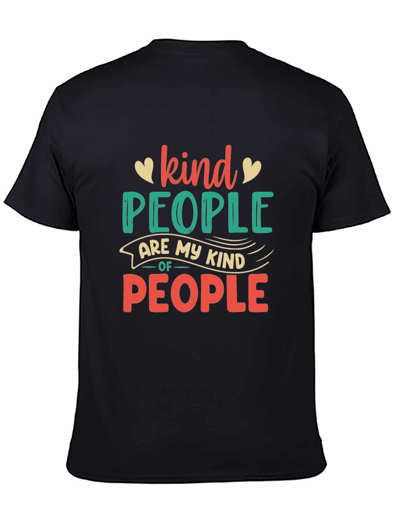 Black Kind People Graphic Tee - Black Unisex T-Shirt view 4