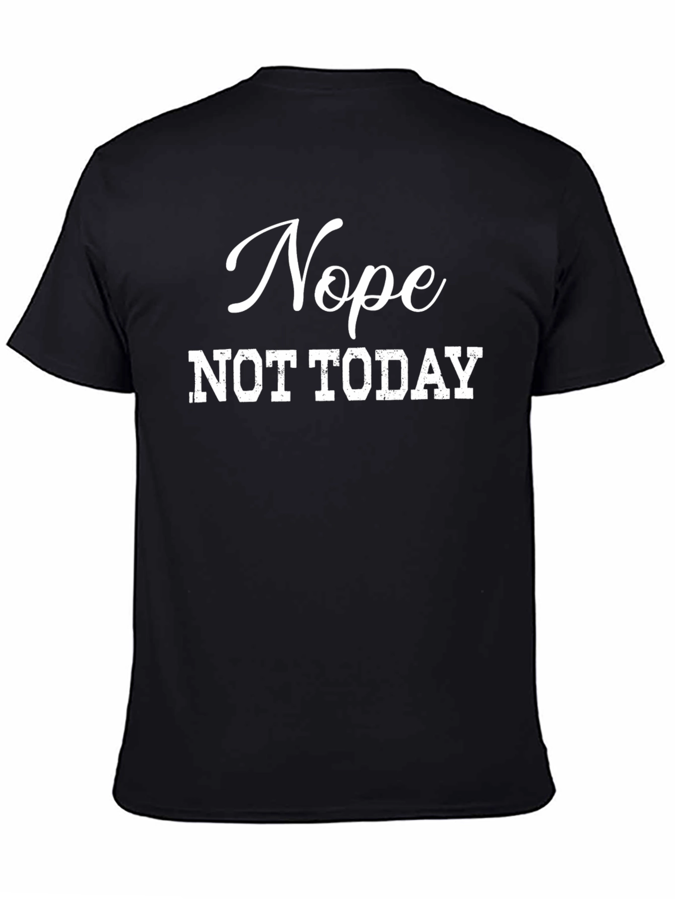 Black Nope Not Today Graphic Tee - Men's Black T-Shirt view 4