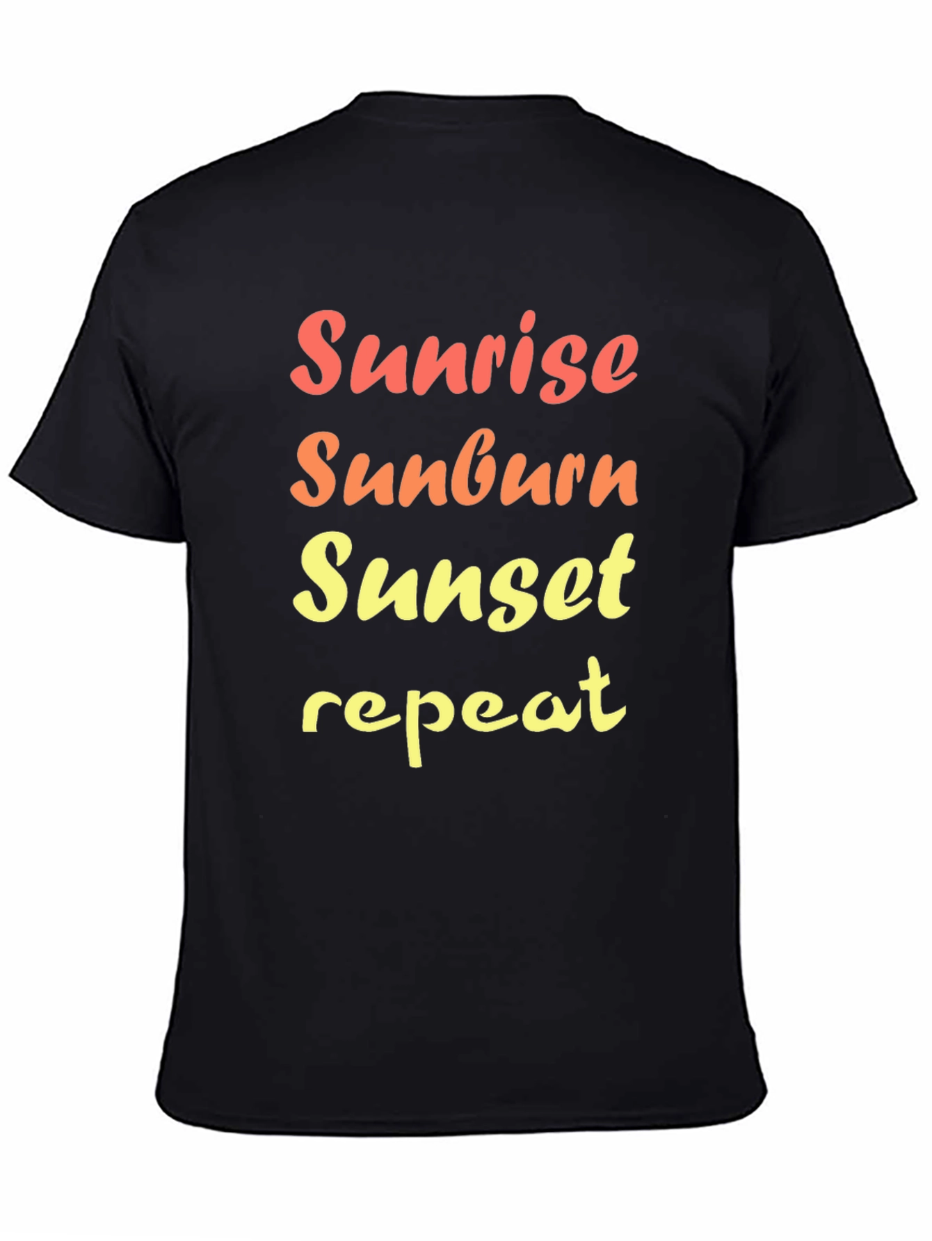 Black Sunrise Sunburn Sunset Repeat Graphic Tee view 4
