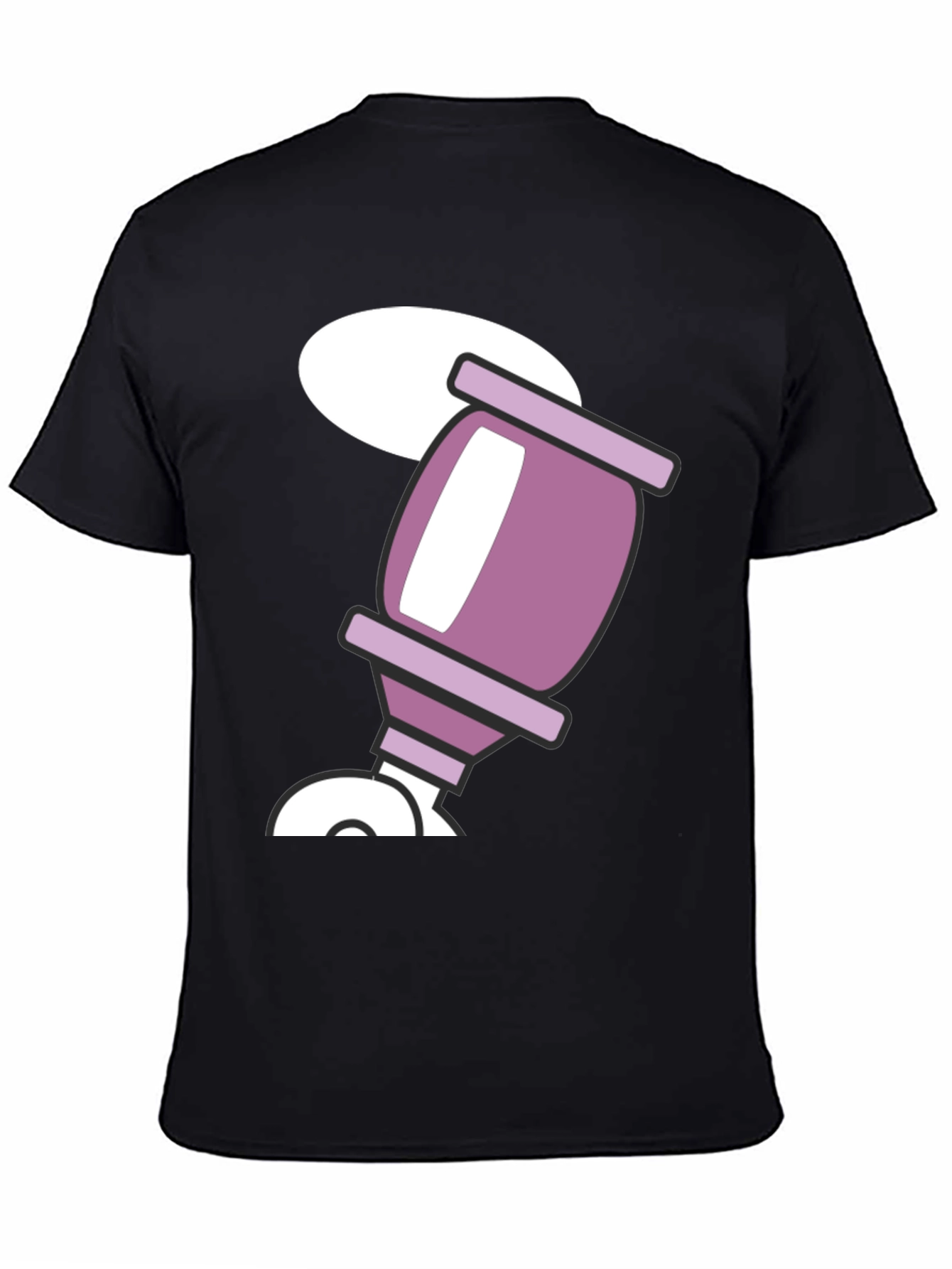 Black Retro Cartoon Drink Black T-Shirt view 4