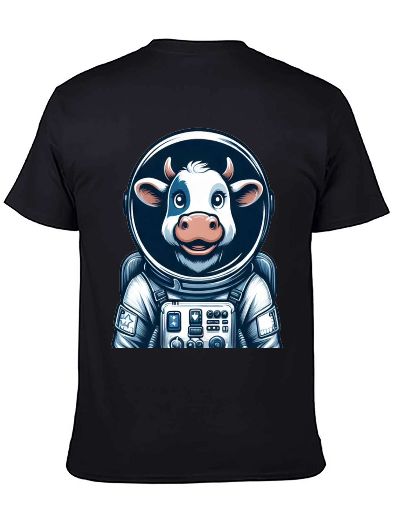 Black Cow Astronaut Graphic Tee - Space Moo-n Adventure view 4