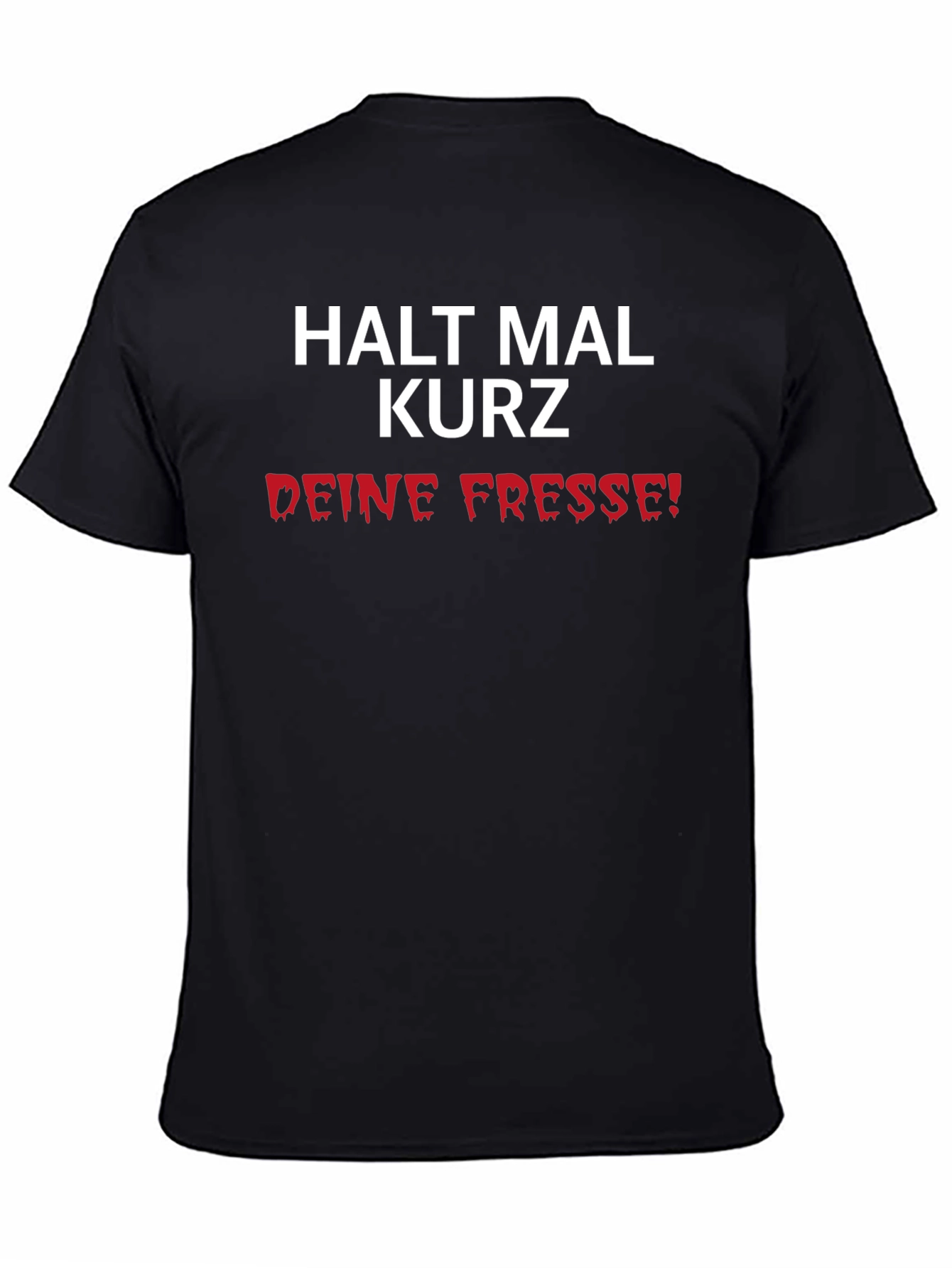Black Offensive German Slogan T-Shirt view 4