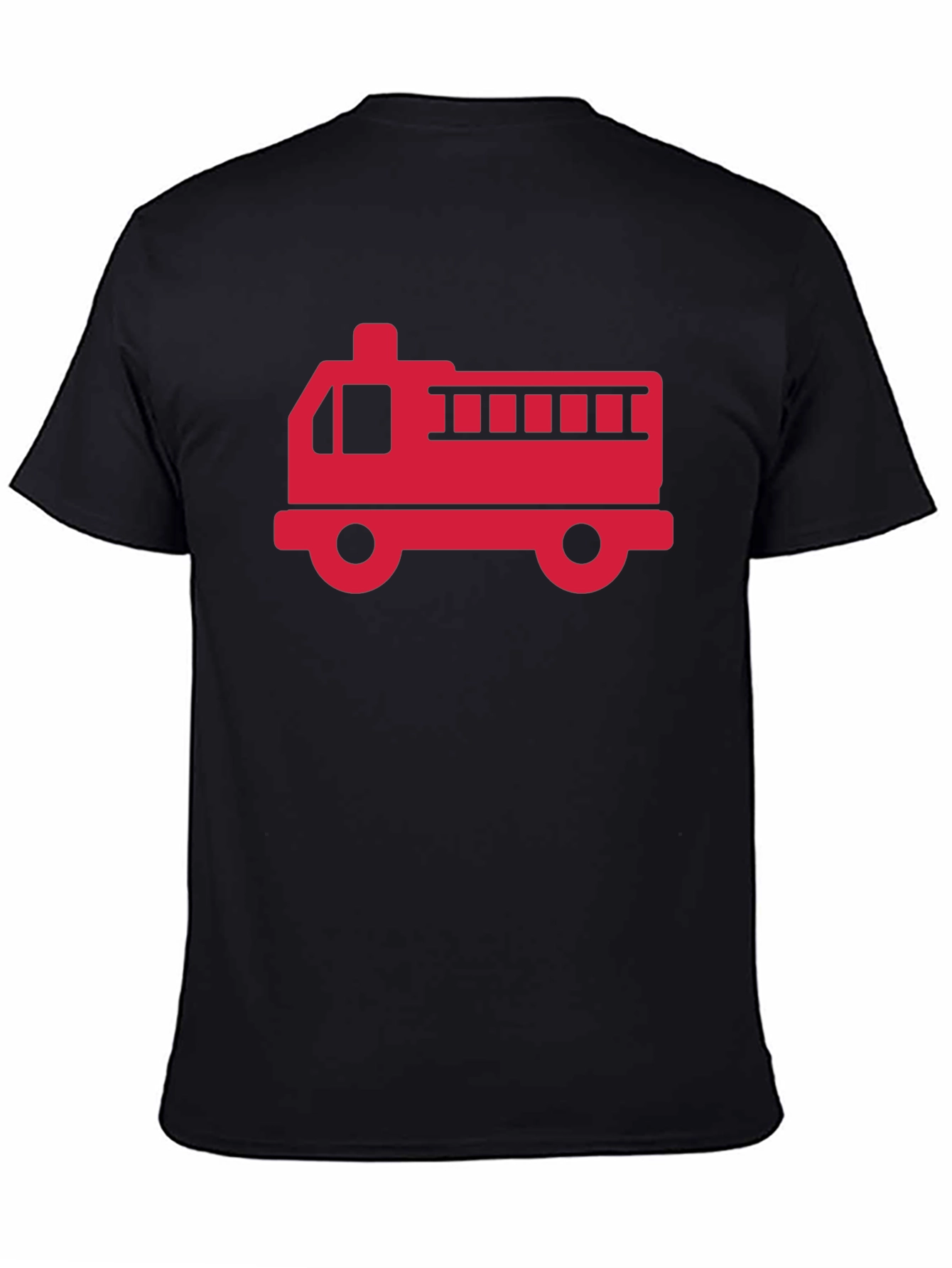 Black Fire Truck T-Shirt - Black Cotton Graphic Tee view 4