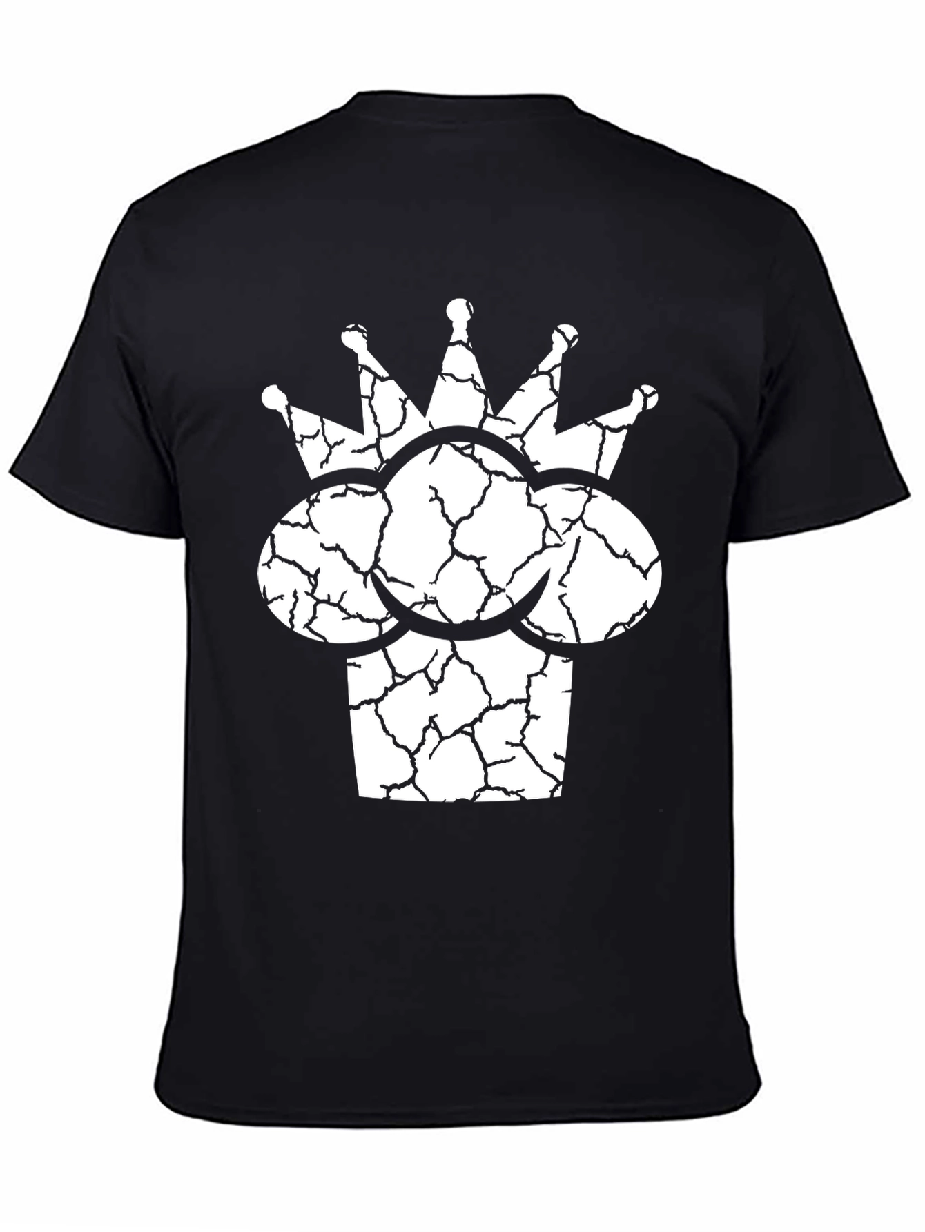 Black Cracked Crown Graphic Tee - Cool Casual Wear view 4