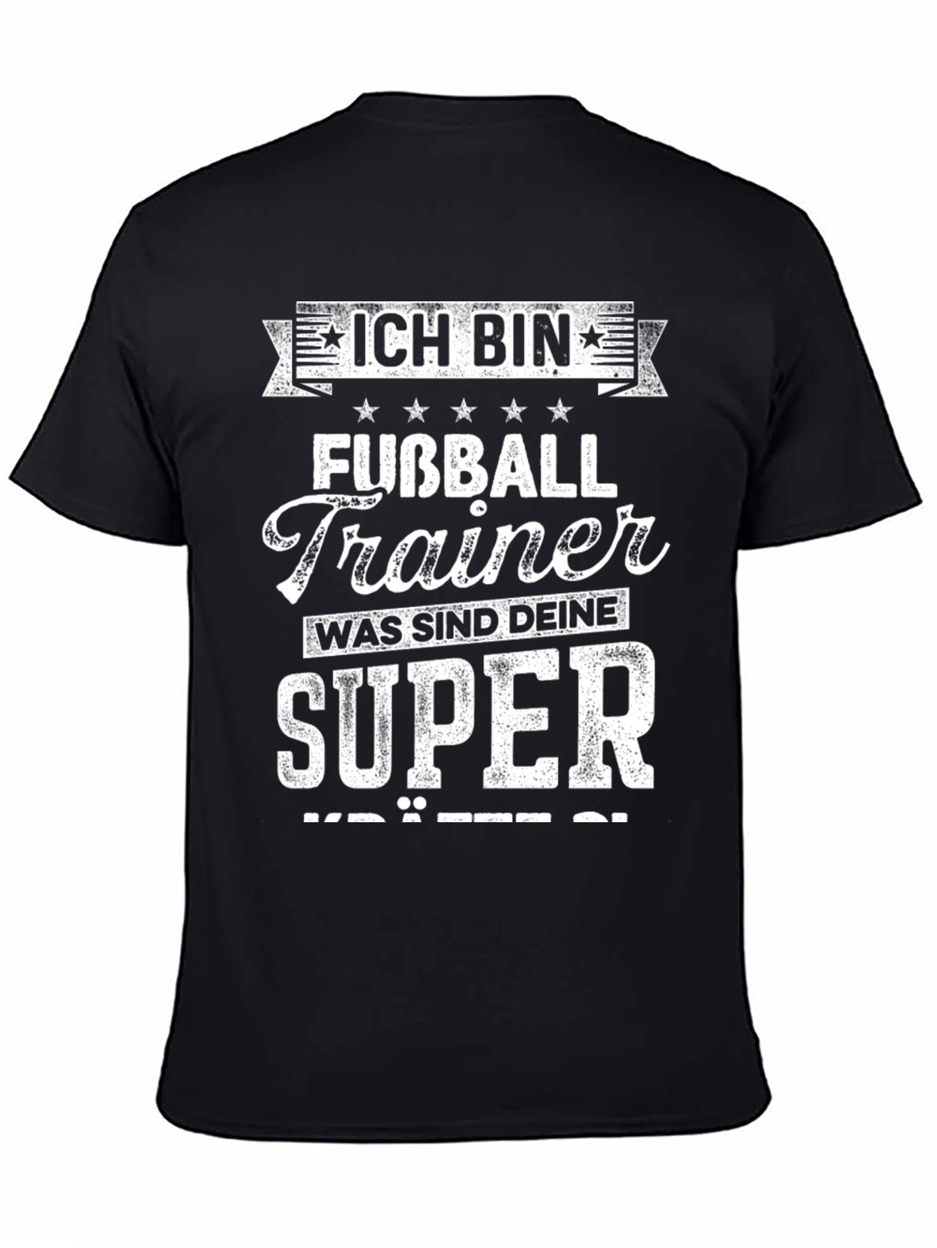 Black Funny Soccer Coach T-Shirt - "Ich Bin Fußball Trainer" view 4