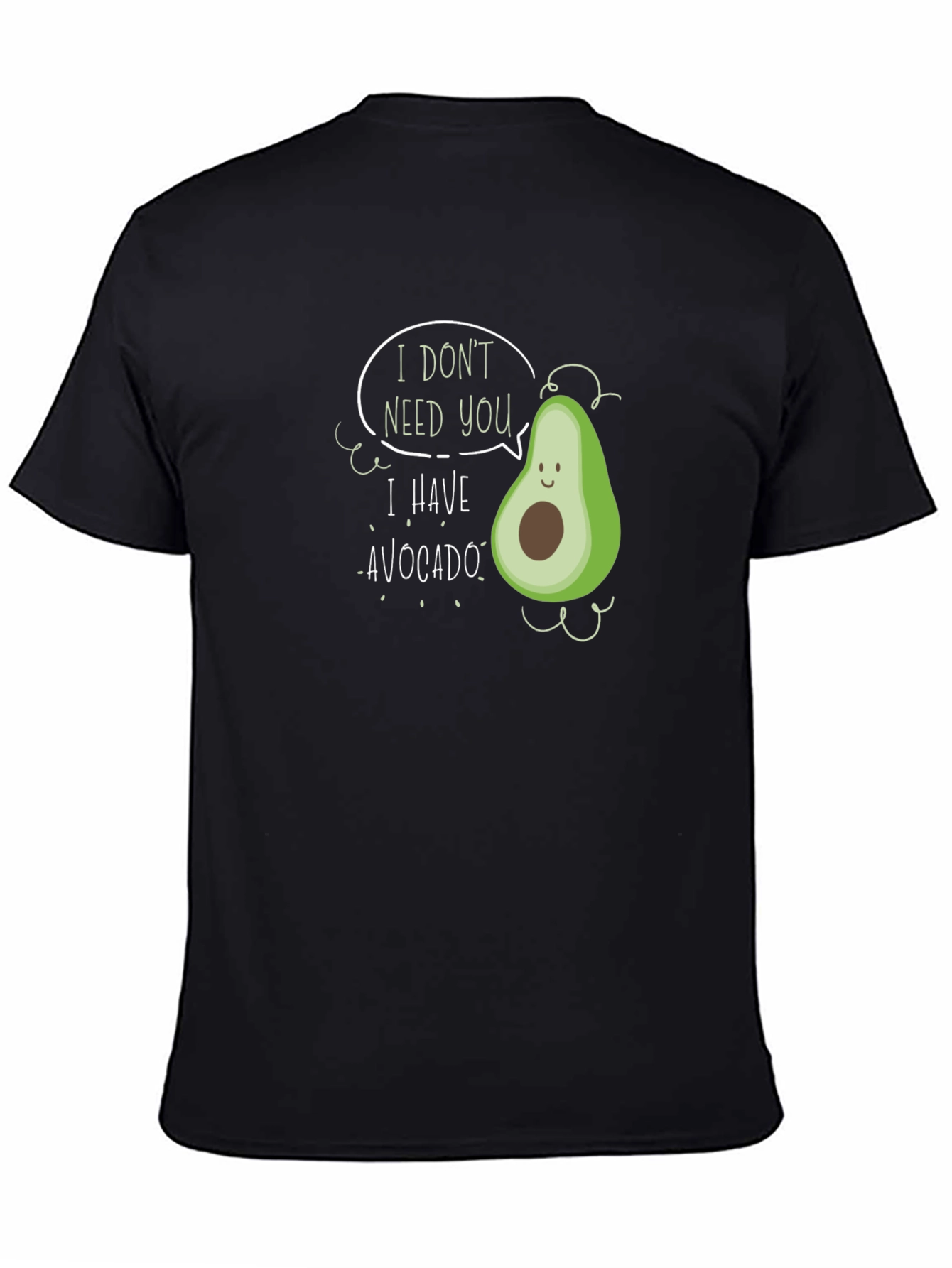 Black Funny Avocado Graphic Black T-Shirt view 4