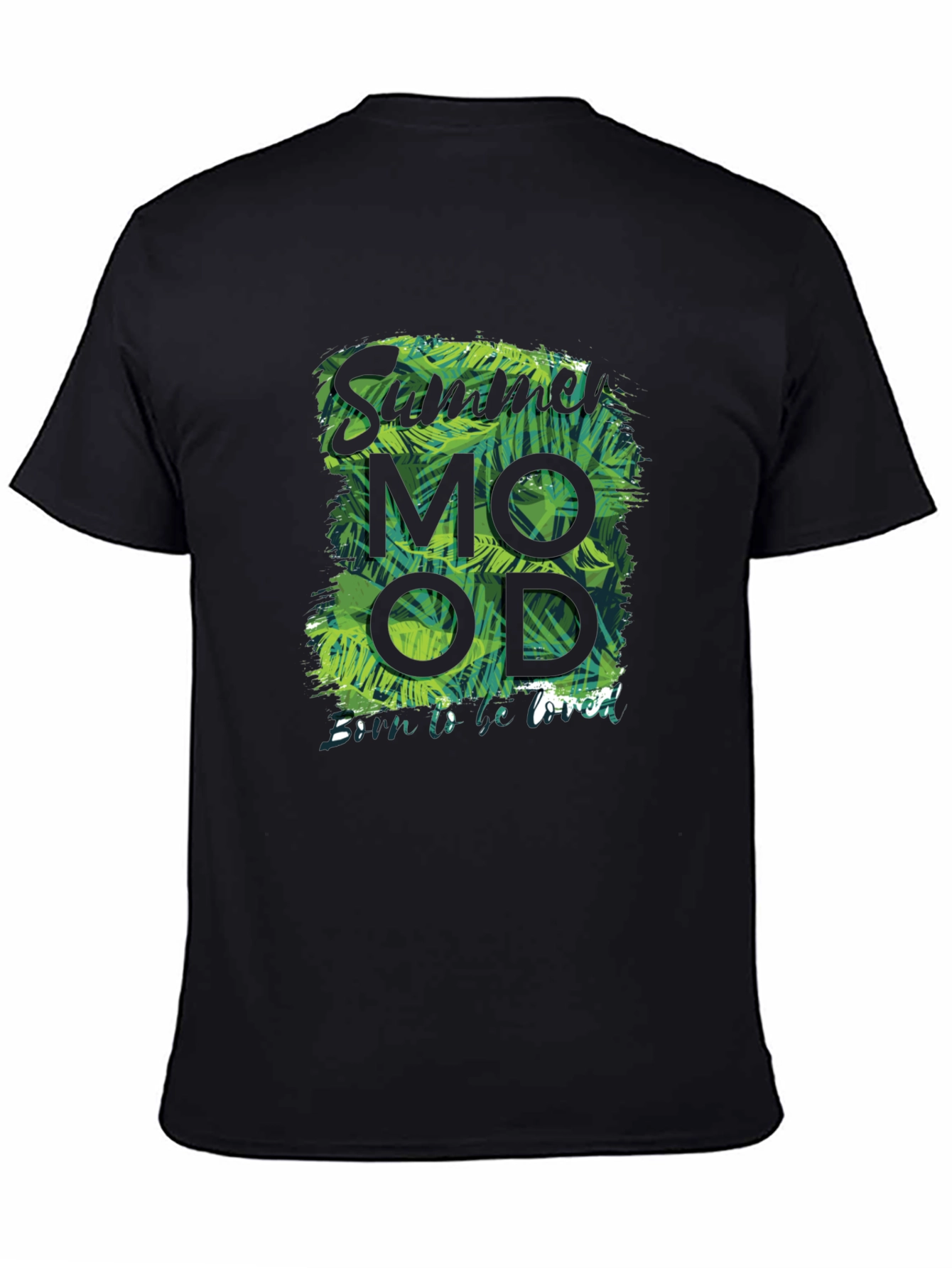 Black Summer Mood Graphic Print Black T-Shirt view 4