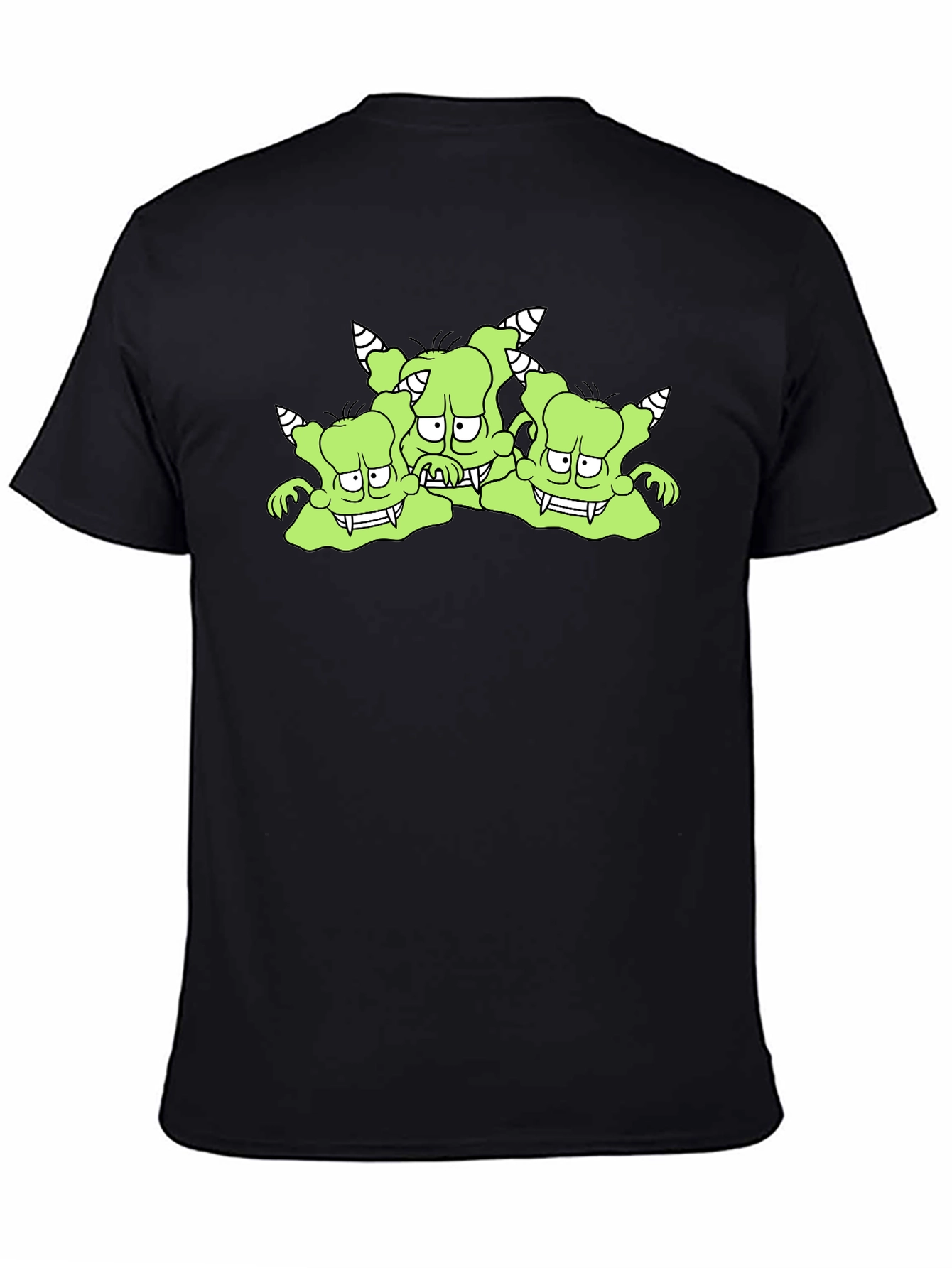 Black Monster Graphic Tee - Black Cotton T-Shirt view 4