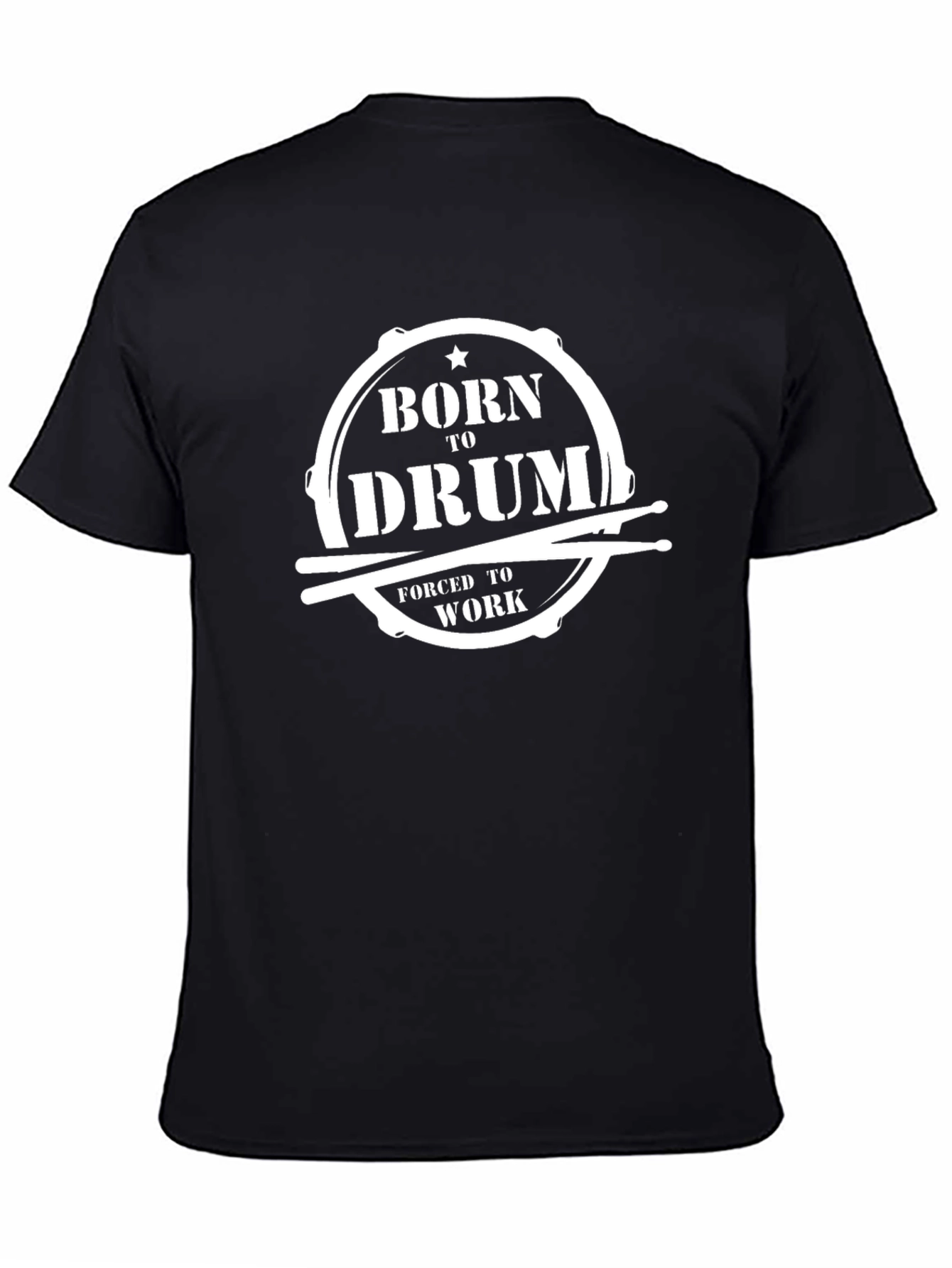 Black Born to Drum T-Shirt - Musician Gift view 4