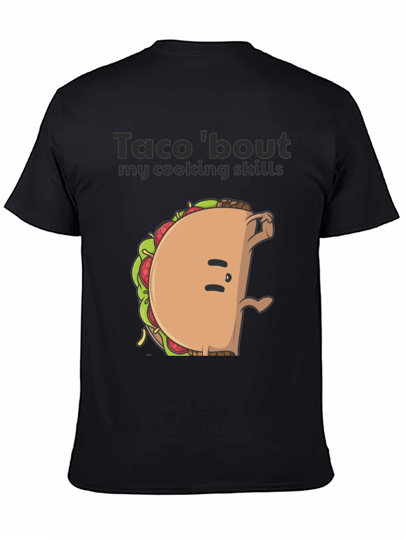 Black Funny Taco Cooking Skills Graphic Tee view 4