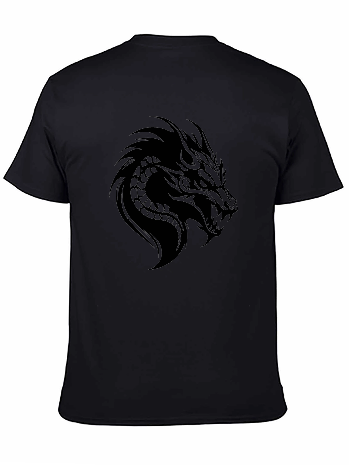 Black Dragon Graphic Black T-Shirt for Men view 4