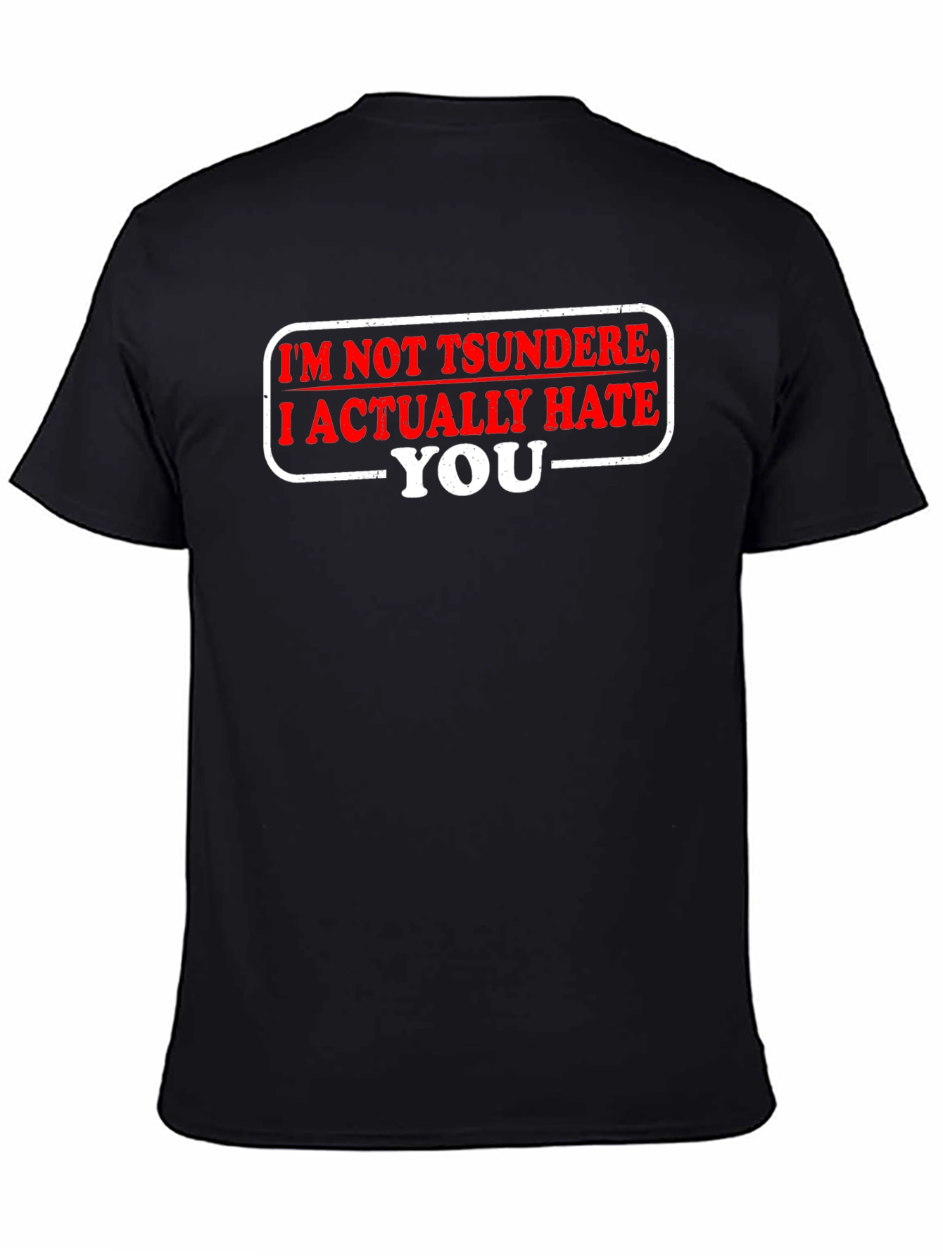 Black Tsundere Hate You Graphic Novelty Tee view 4