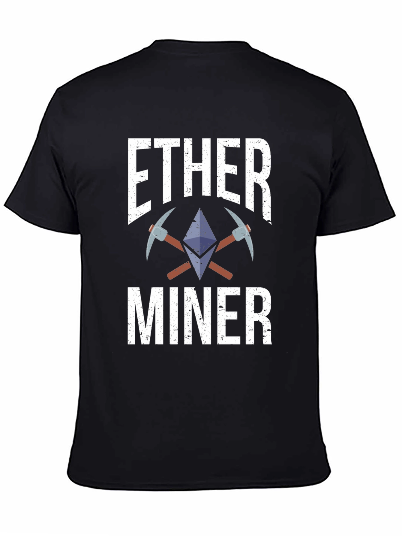 Black Ethereum Miner Crypto T-Shirt view 4