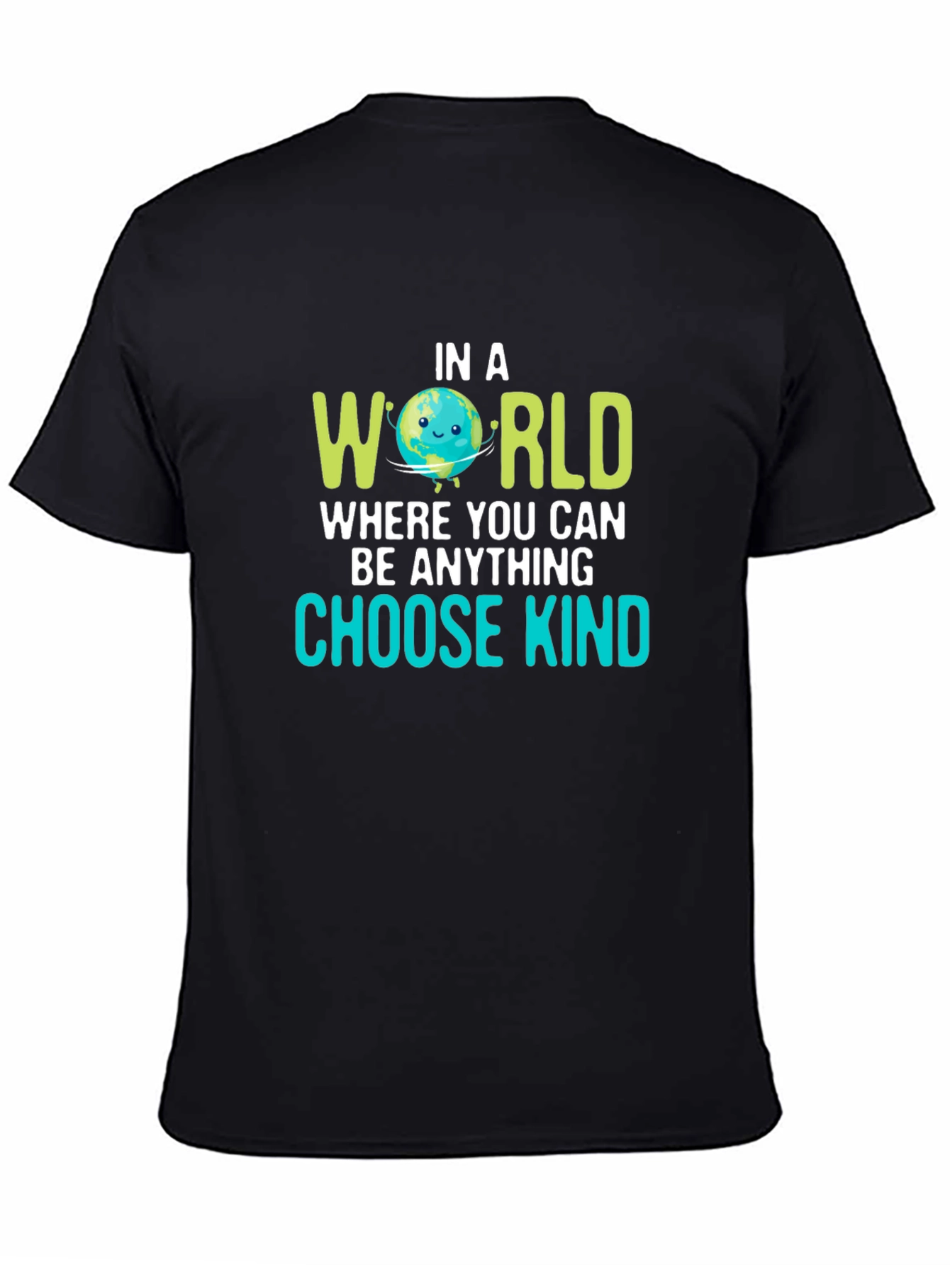 Black Choose Kind Earth Graphic Black T-Shirt view 4