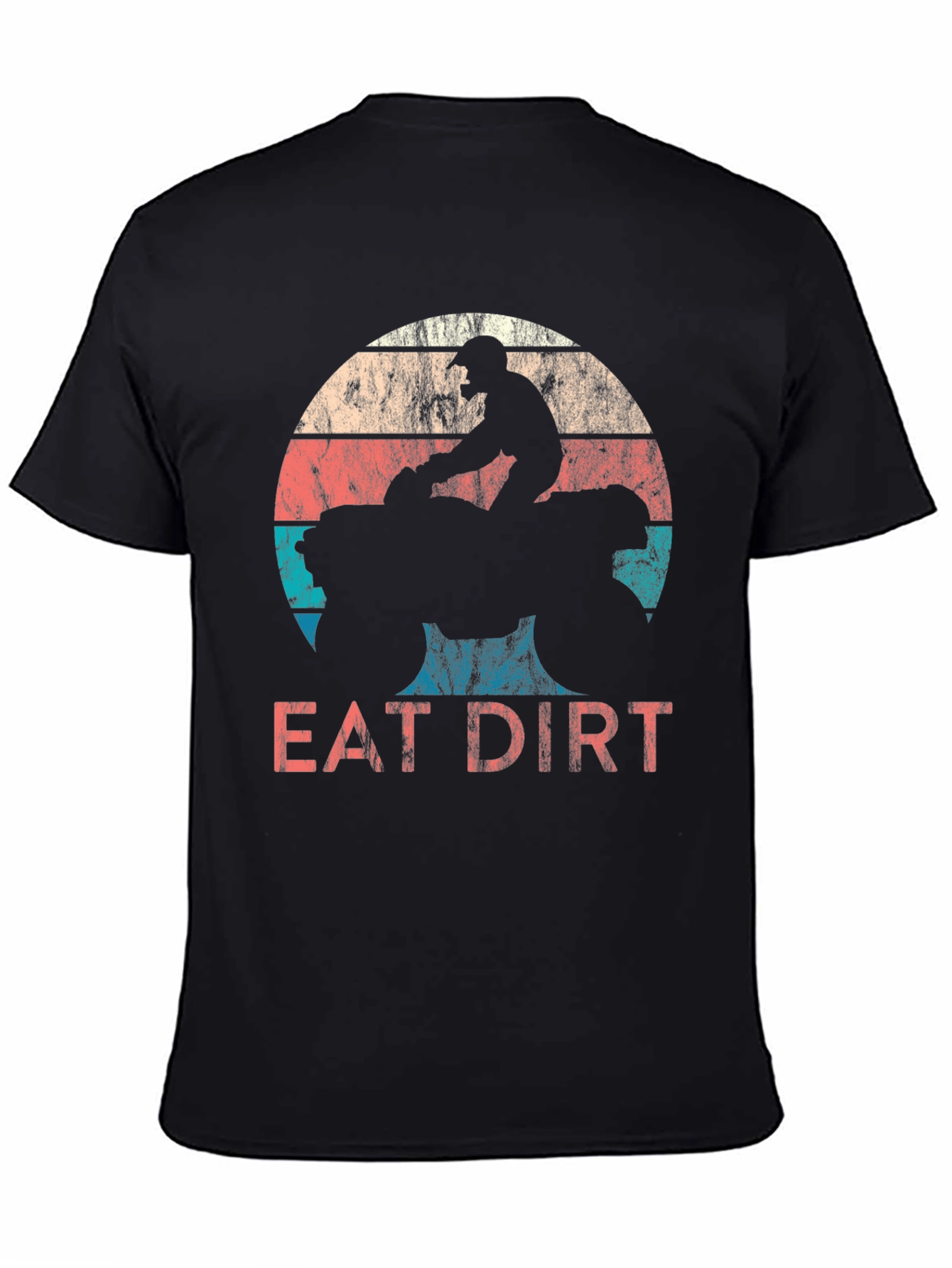 Black Eat Dirt T-Shirt - Retro ATV Motocross Design view 4