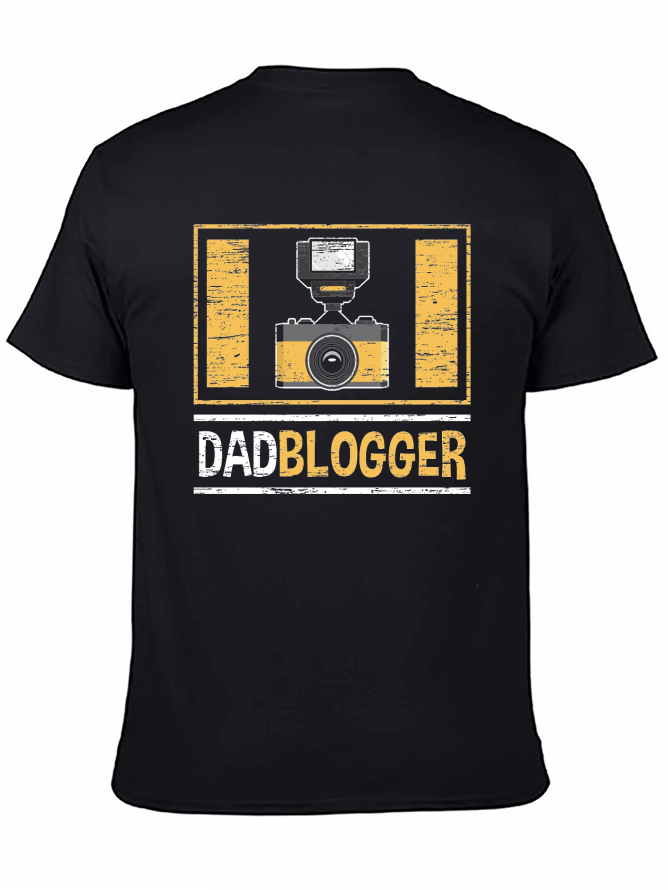 Black DadBlogger Camera Graphic T-Shirt view 4