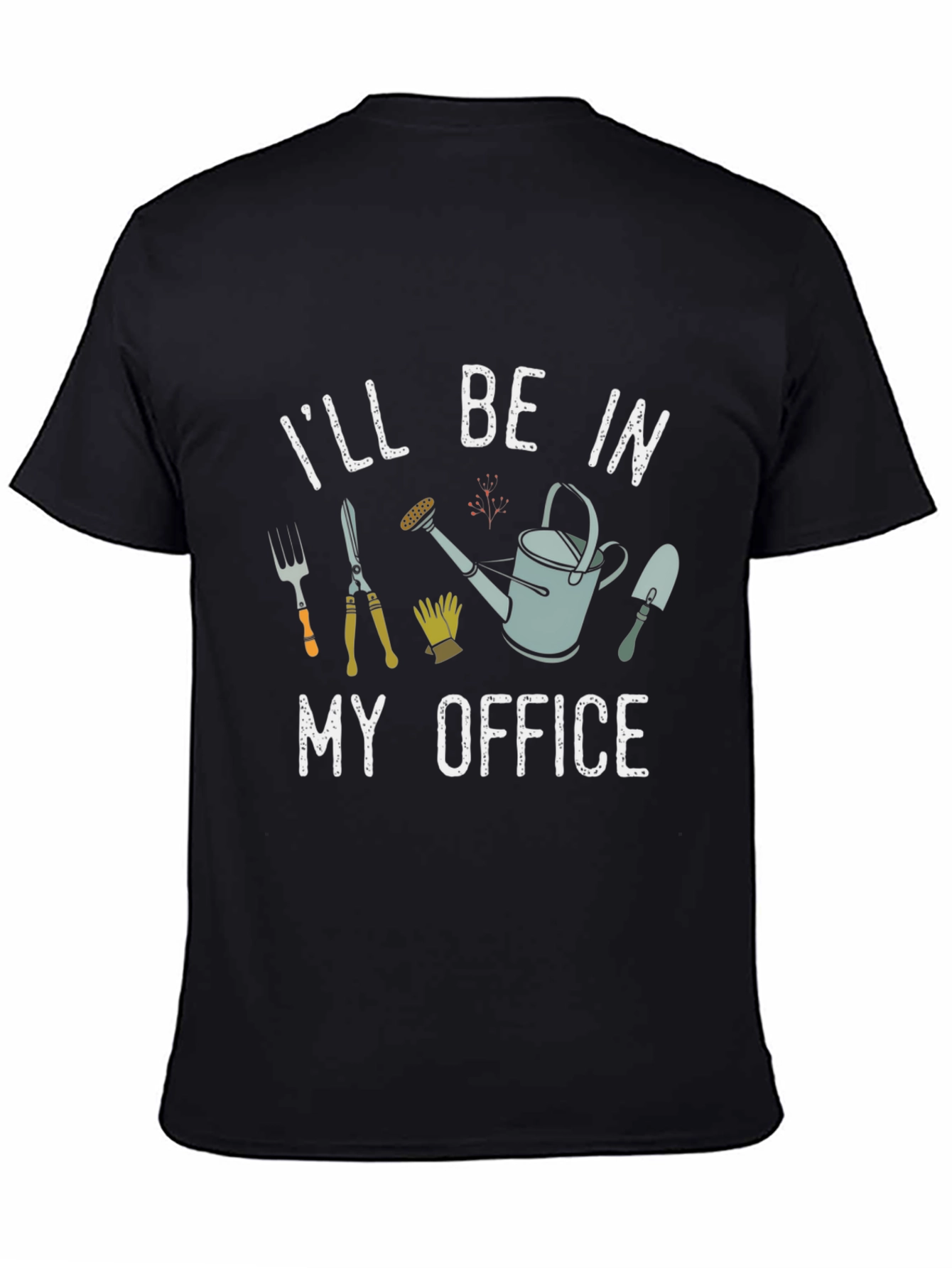 Black Gardening Office T-Shirt - Gardener Gift view 4