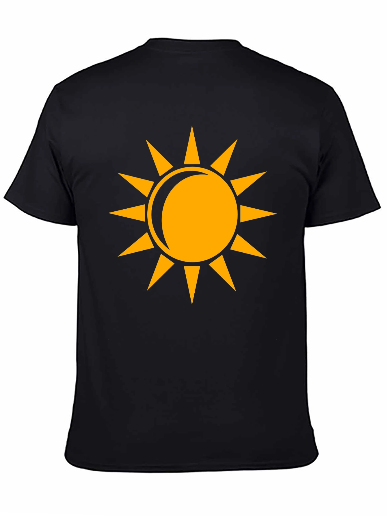 Sun Graphic Black T-Shirt, Casual Wear - 4