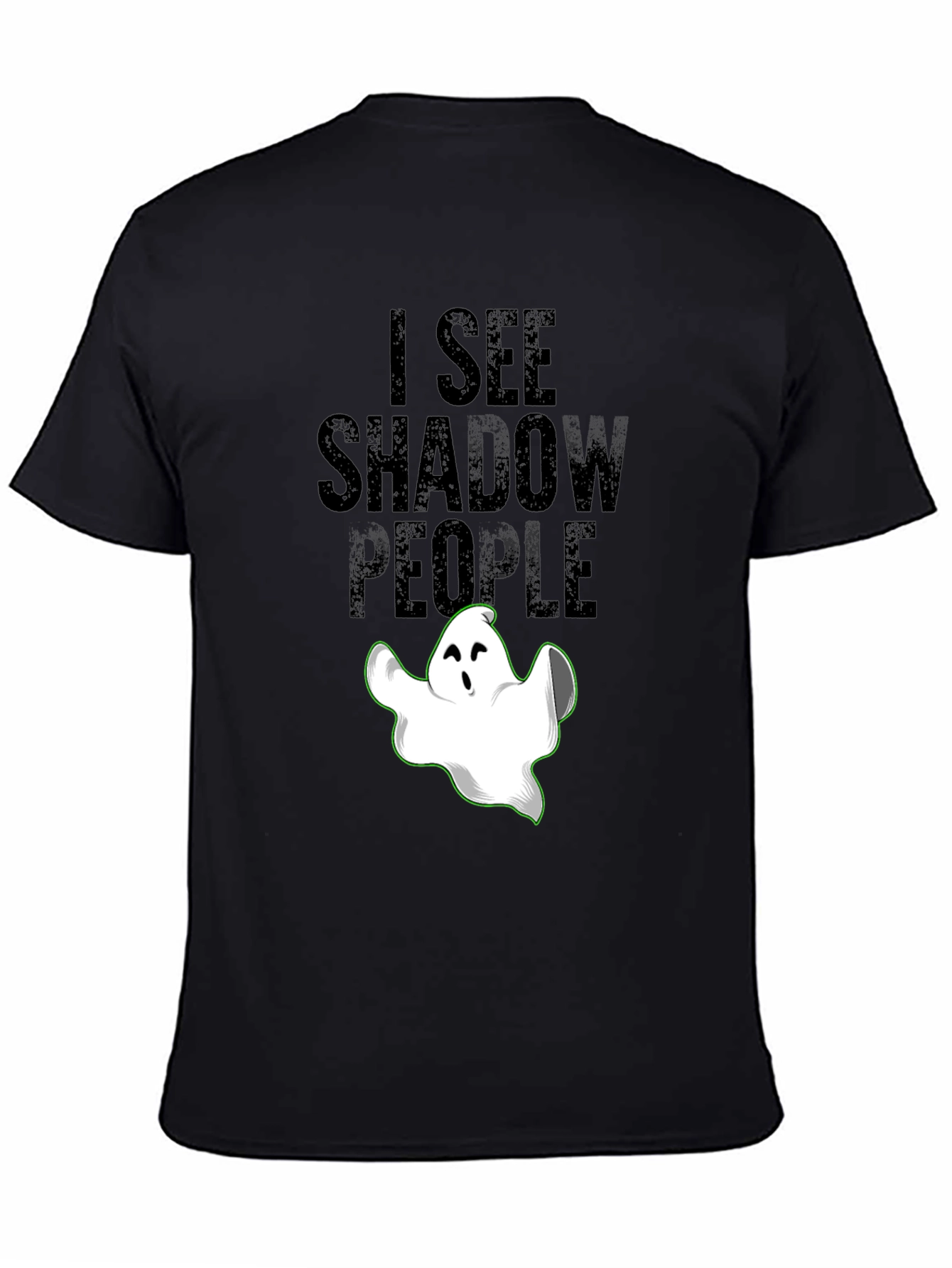 Black I See Shadow People Ghost Graphic Tee - Men's Black T-Shirt view 4