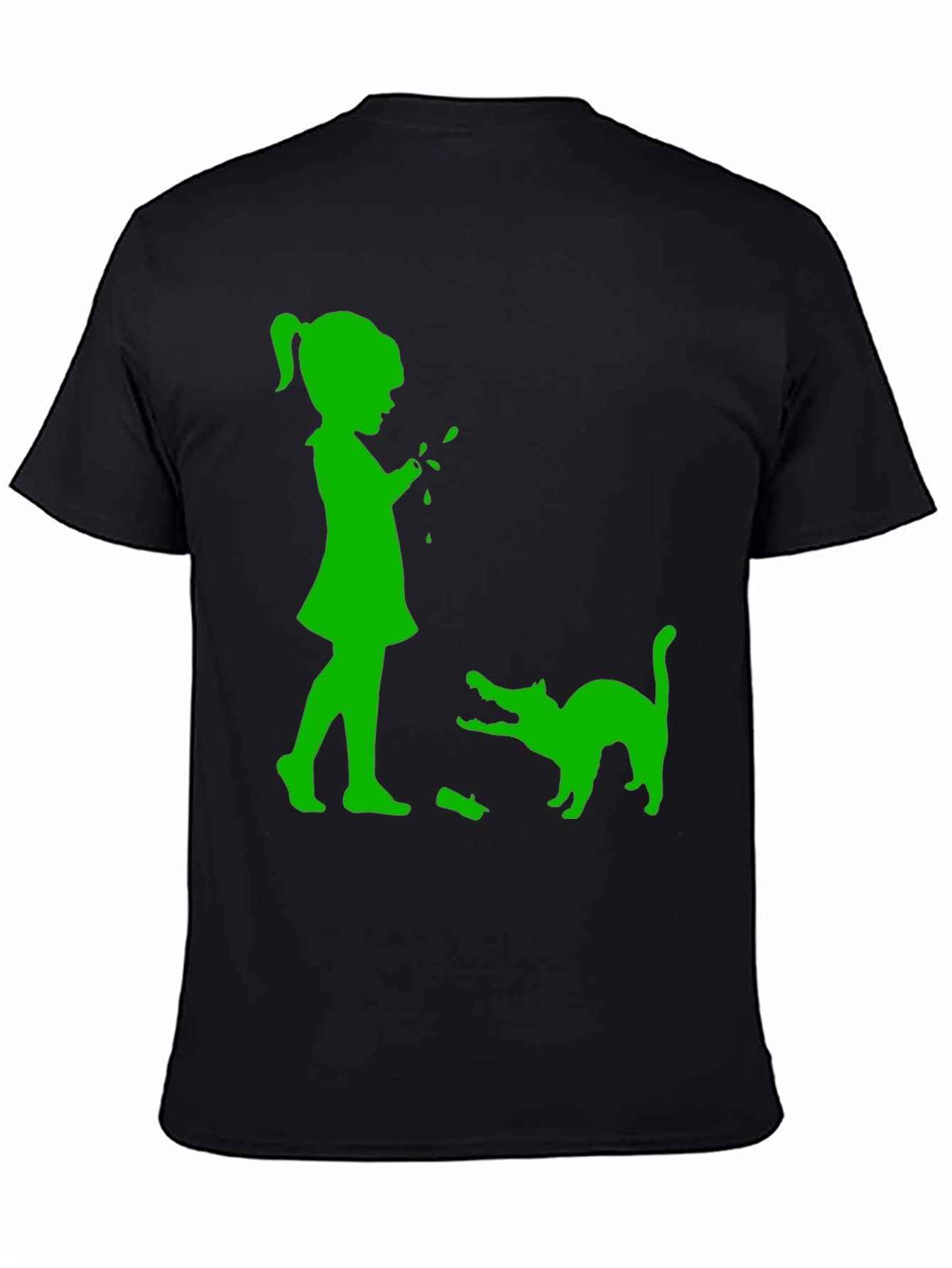 Black Girl & Cat Graphic Tee - Fun, Playful Design view 4