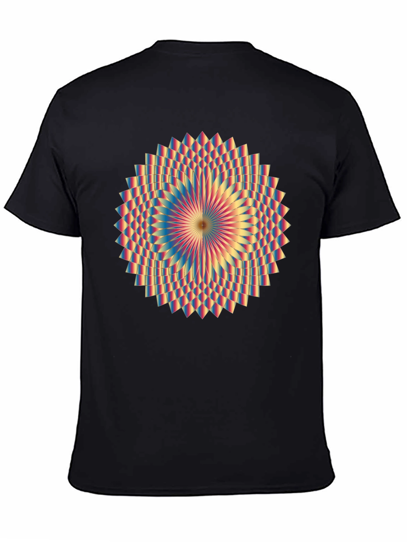 Black Geometric Mandala Graphic Tee - Black view 4
